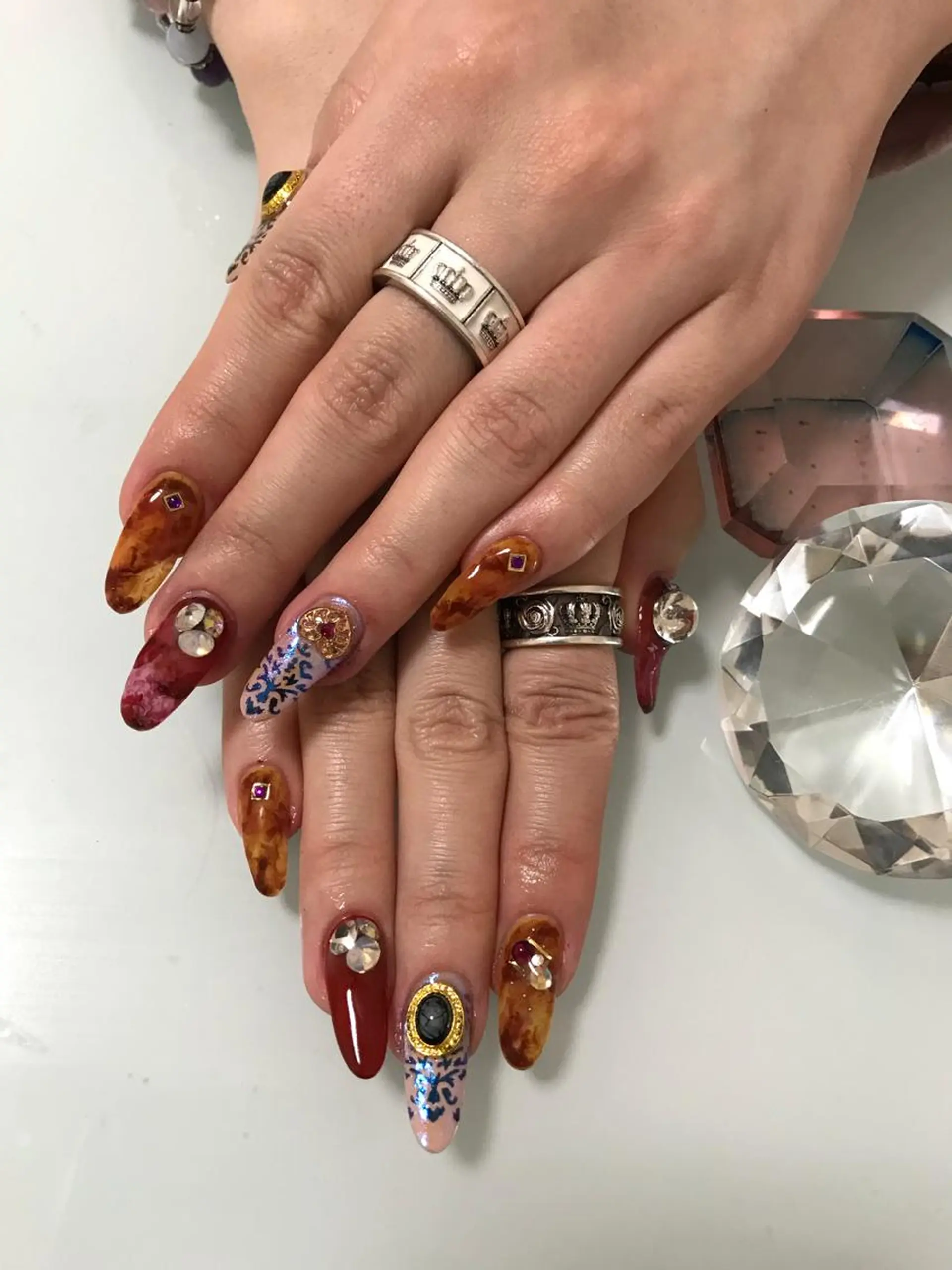 ロング ネイル ハンドネイル ハンドケア 💎ビューティサロン 湘南　RIRAN💎のネイルデザイン