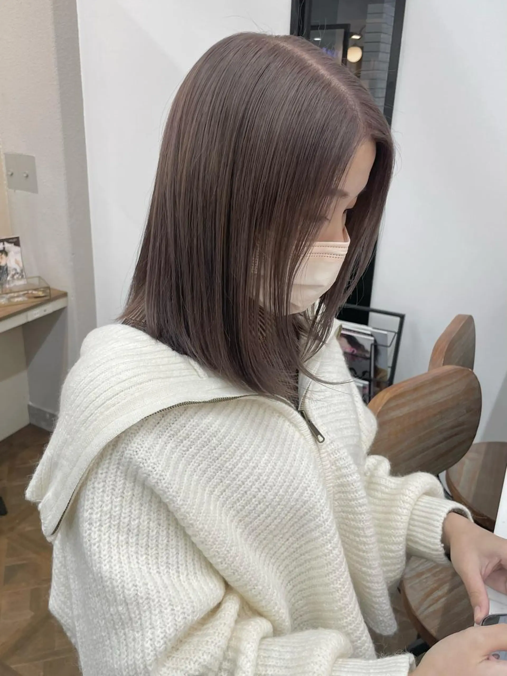 ミディアム カラー ベージュカラー ラベンダーカラー ヘアカラー トリートメント 韓国ヘア🤍 ayanaのヘアスタイル