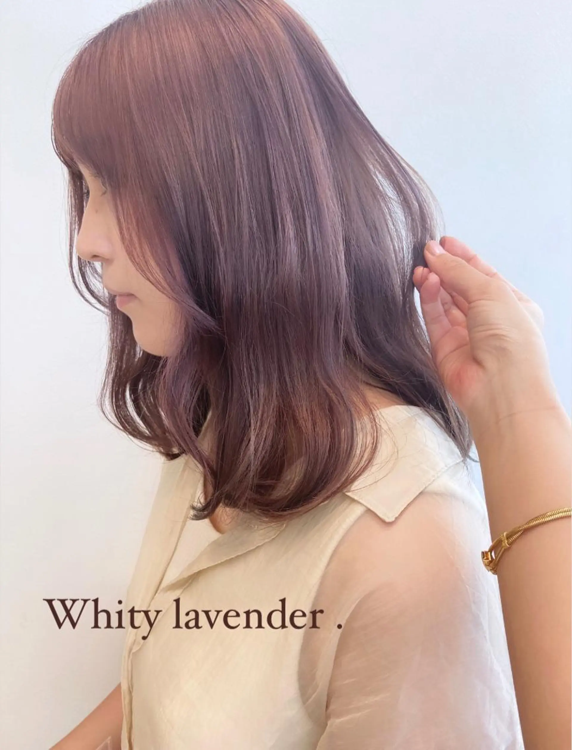 ミディアム カラー ベージュカラー 透明感カラー ラベンダーカラー ラベンダーベージュ I know所属・木下 奈々のヘアスタイル