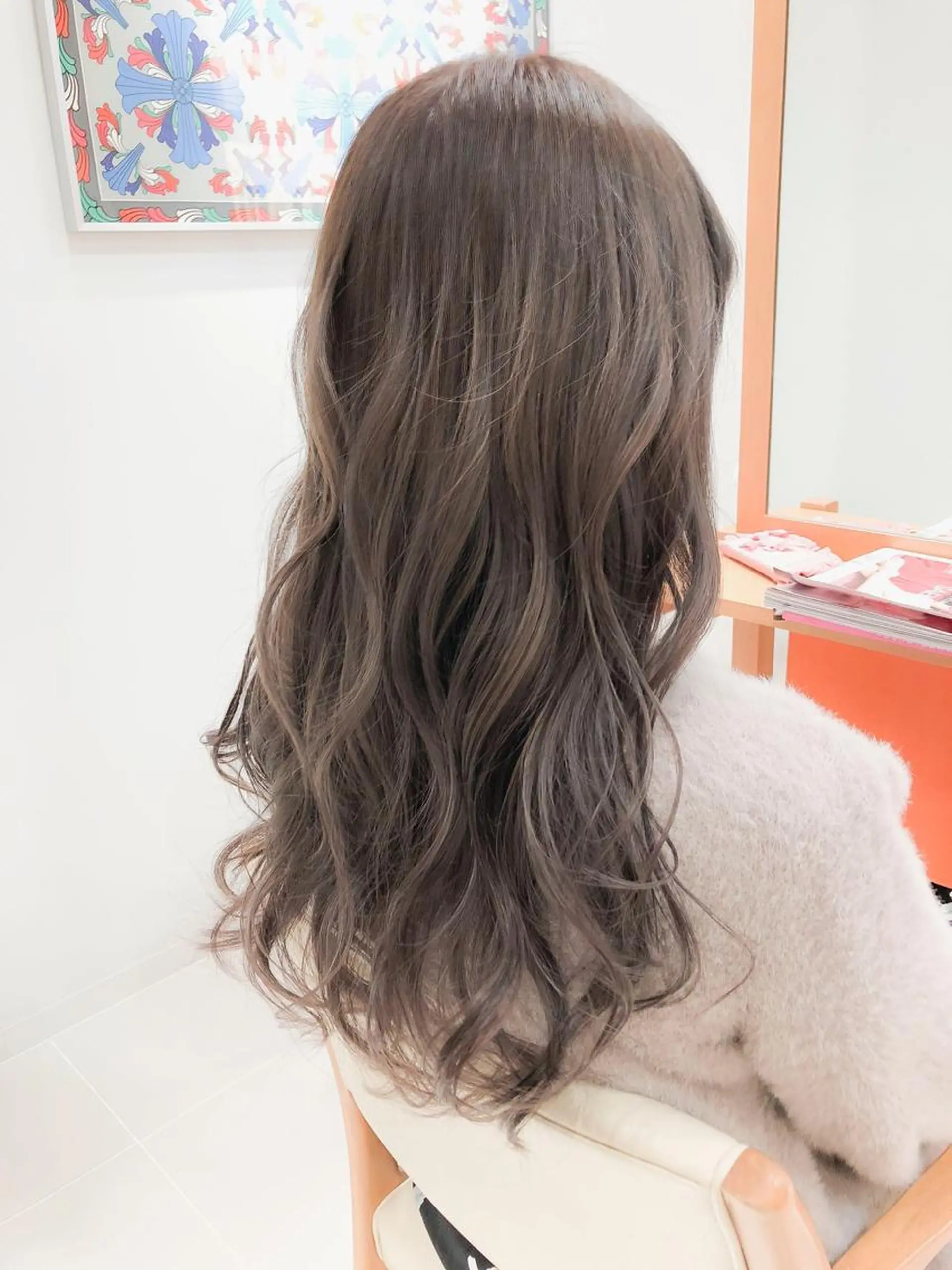 ロング カラー ヘアアレンジ アッシュ アッシュグレー アッシュグレージュ 透明感カラー グレージュ モテ髪透明感❤️ デイズヘアカラーのヘアスタイル