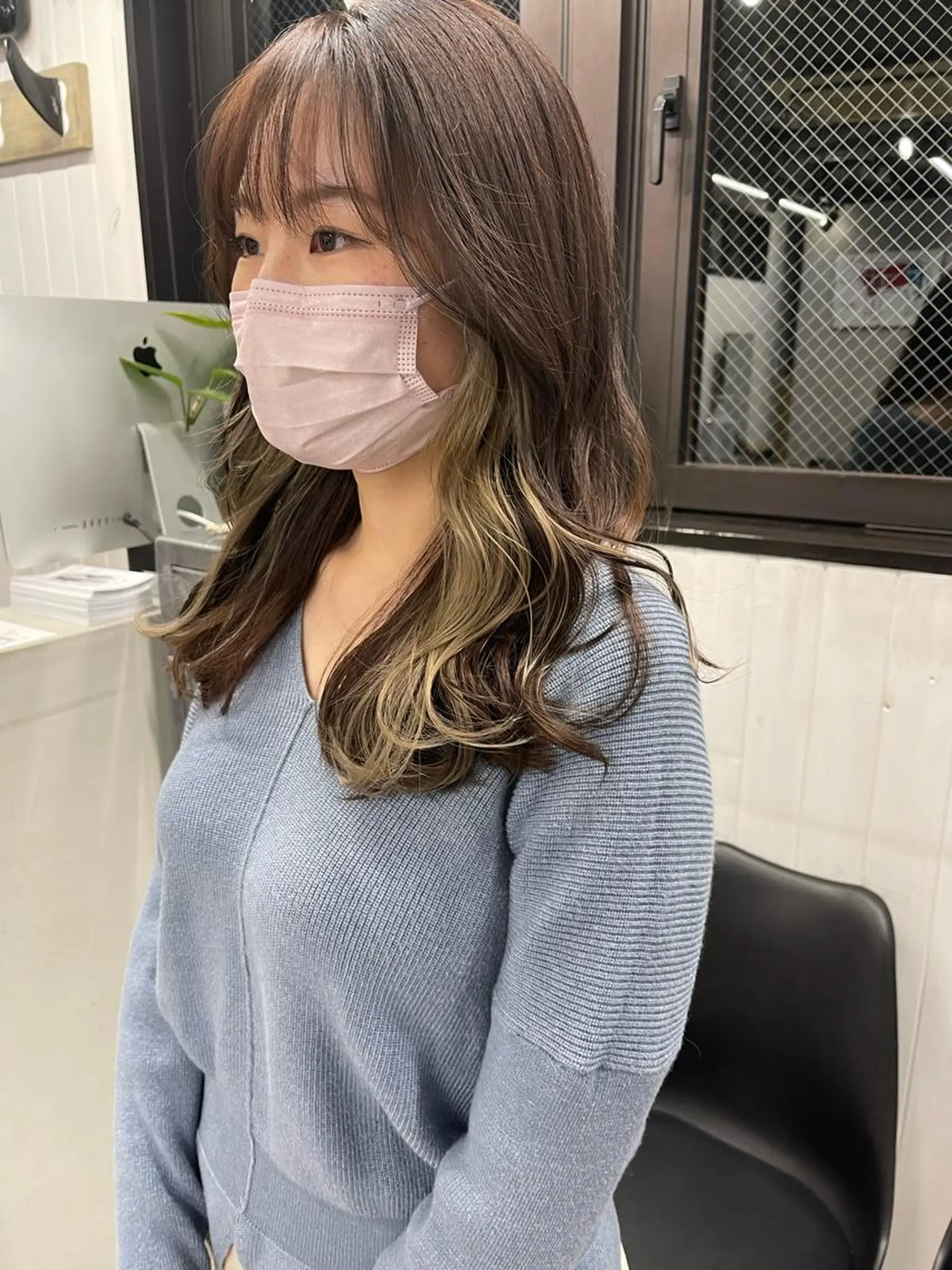 ミディアム カラー ベージュカラー ブリーチダブルカラー 【koide】のヘアスタイル