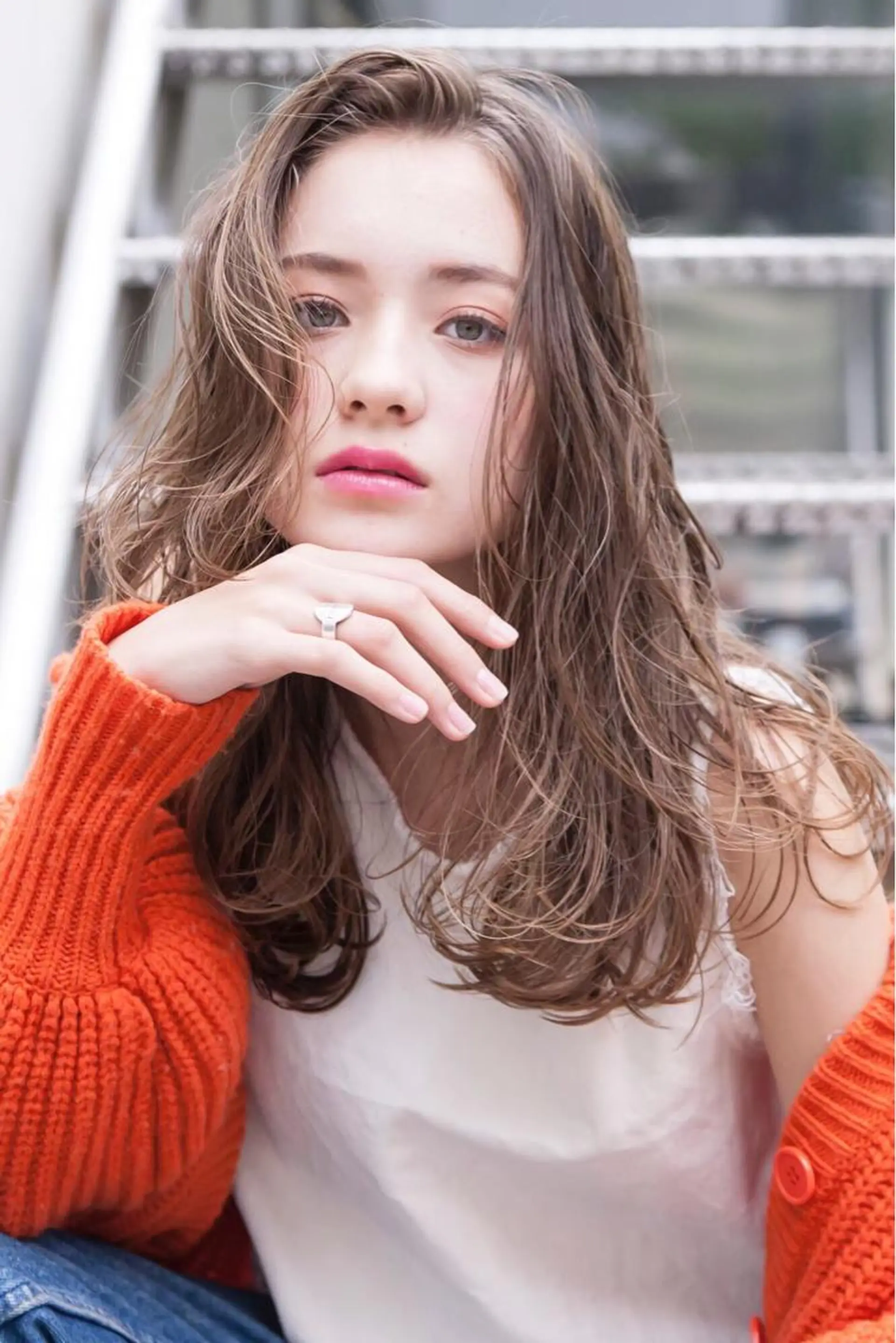 セミロング カラー パーマ 💘透明感カラー💘 沖本 将宏のヘアスタイル