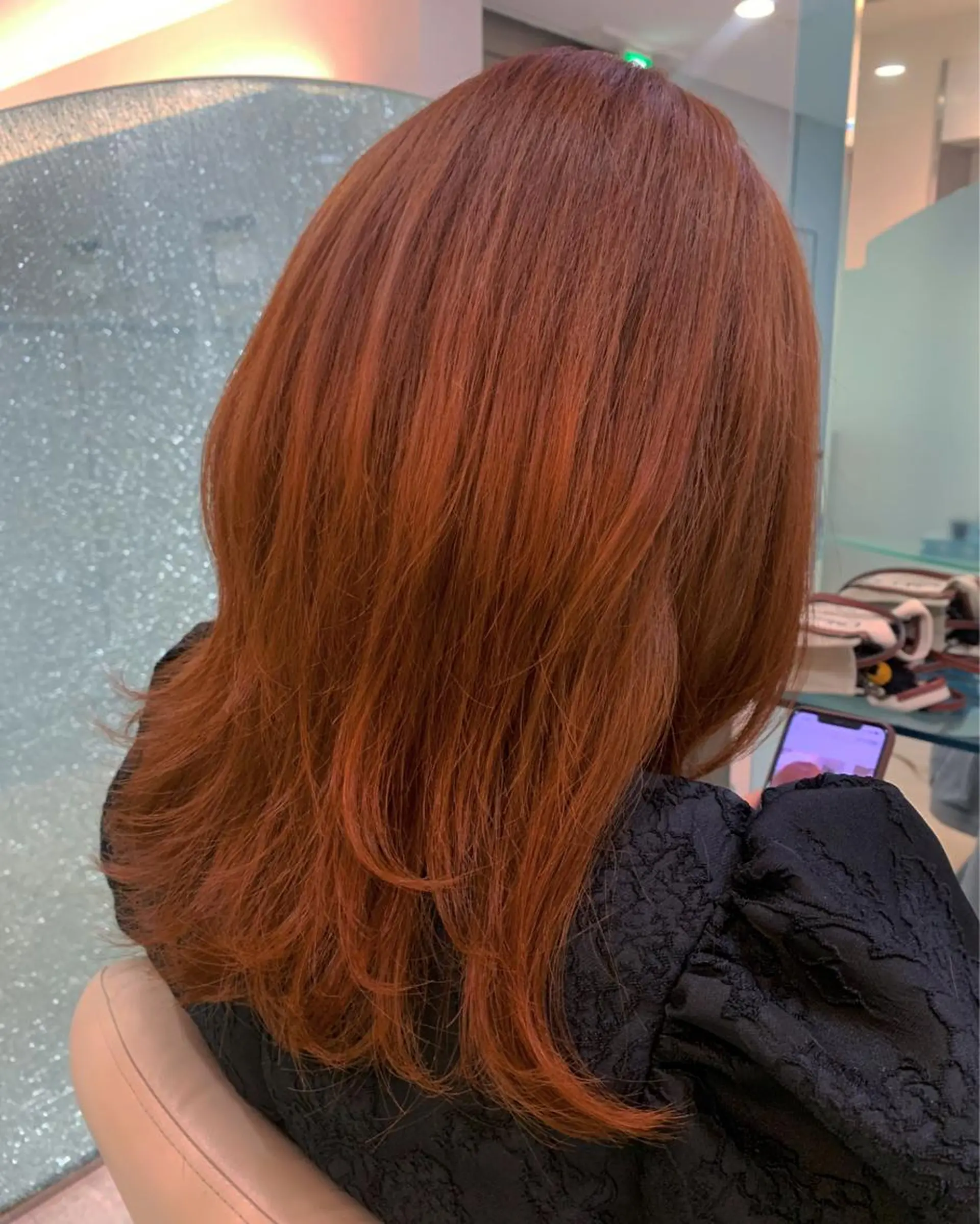 セミロング カラー オレンジ Repose日本橋室町所属・佐々木 朋子のヘアスタイル