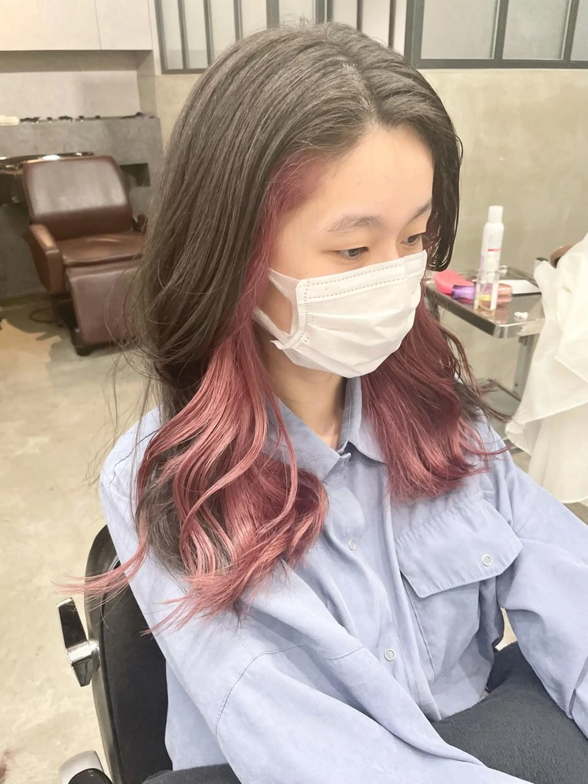 ロング カラー インナーカラー ピンクカラー 2nd所属・🤍2nd🤍田所 美希のヘアスタイル