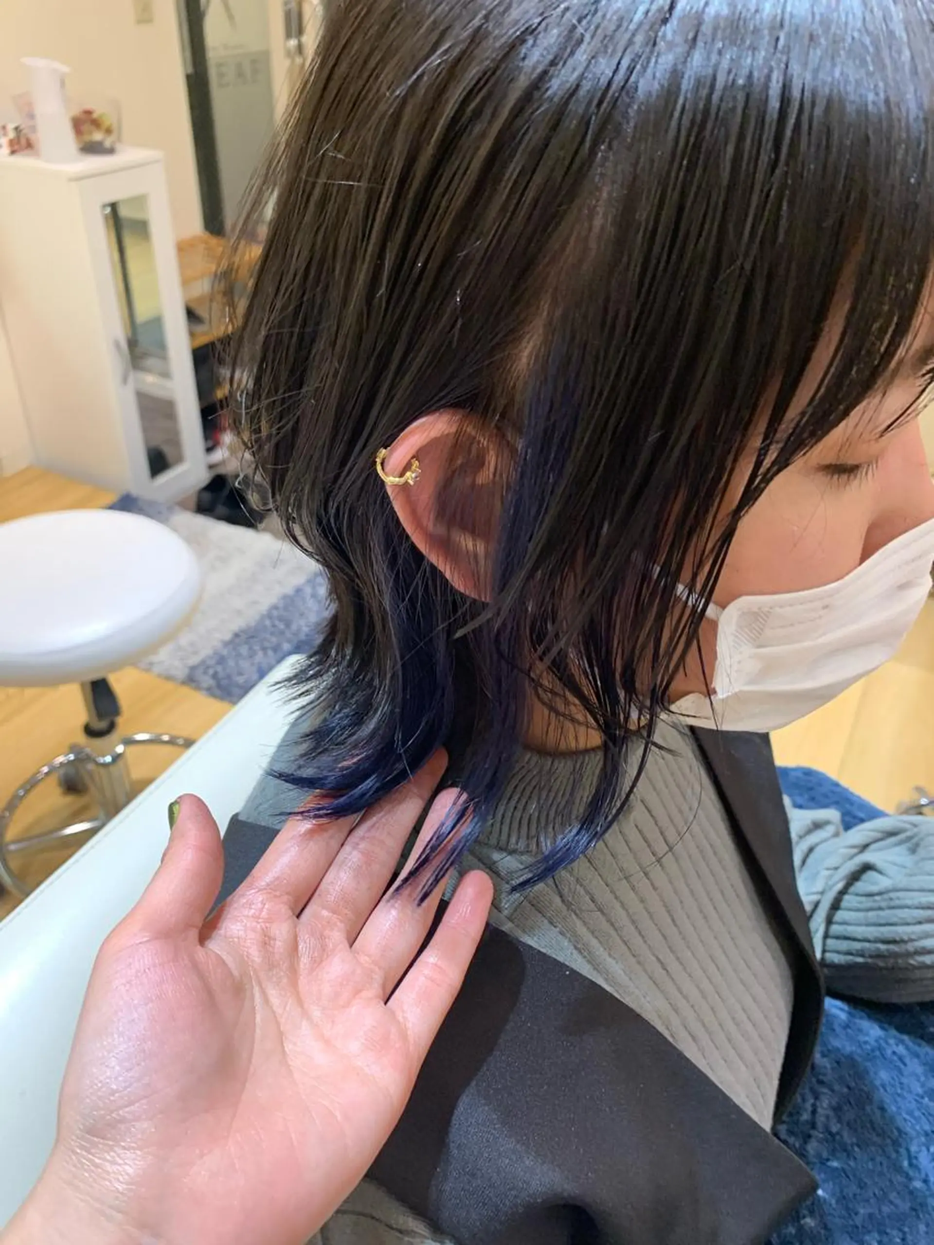 ミディアム カラー ブルーカラー 全国1位🥇世界5位 小野田　礼花のヘアスタイル