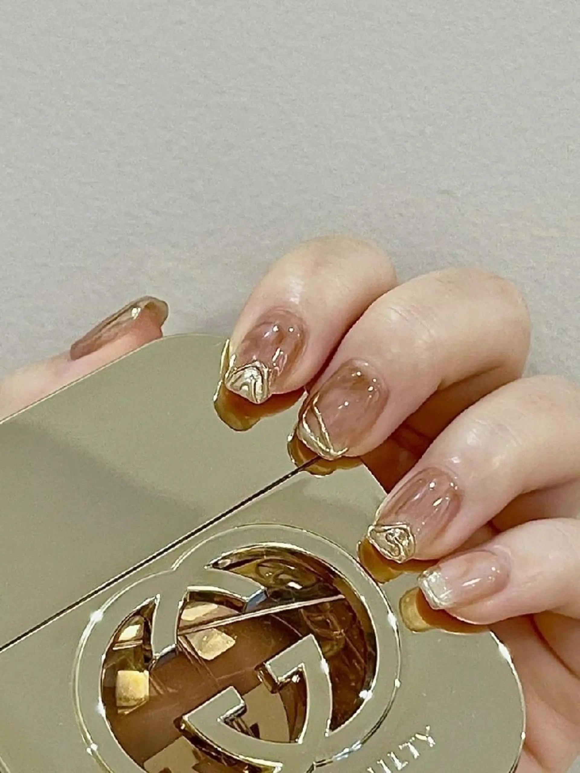 ネイル ショート ネイリストゆか💅 長さだし、深爪矯正のネイルデザイン