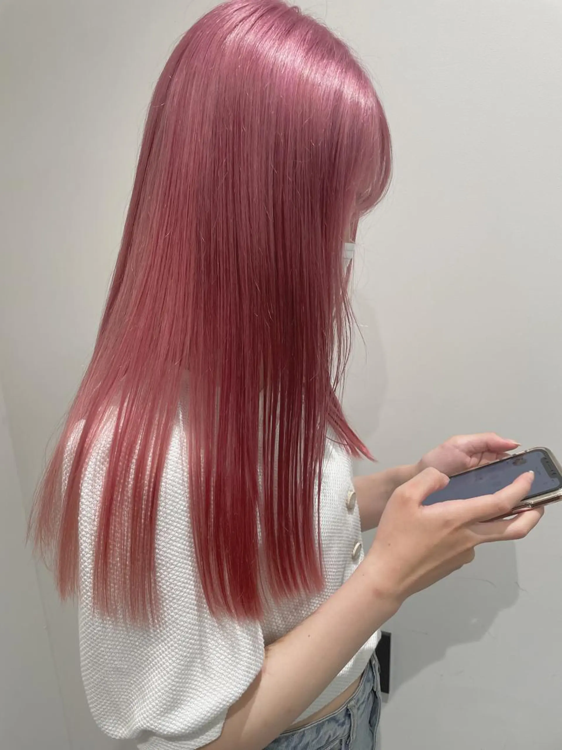 ロング カラー アッシュ バレイヤージュ ベージュカラー 黒髪 ブリーチ ikuma/ ミルクティーのヘアスタイル