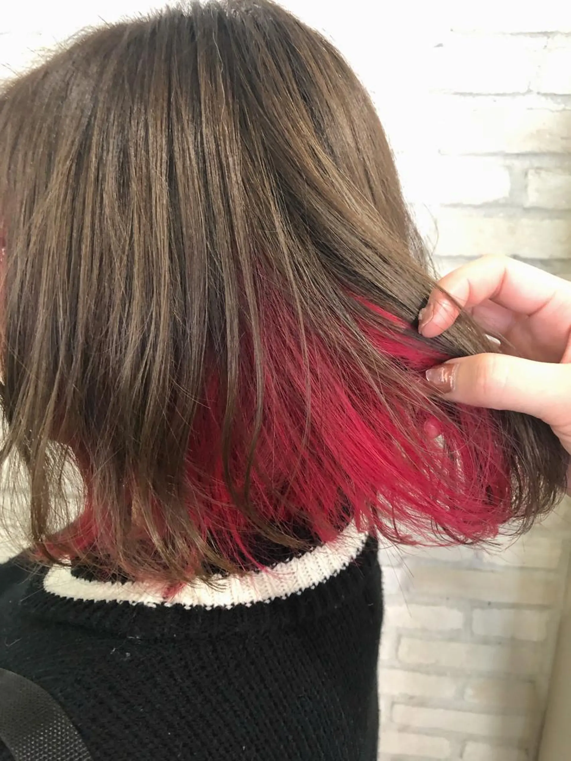 ミディアム カラー インナーカラー レッドカラー oggi +KENJE所属・大平 美沙のヘアスタイル