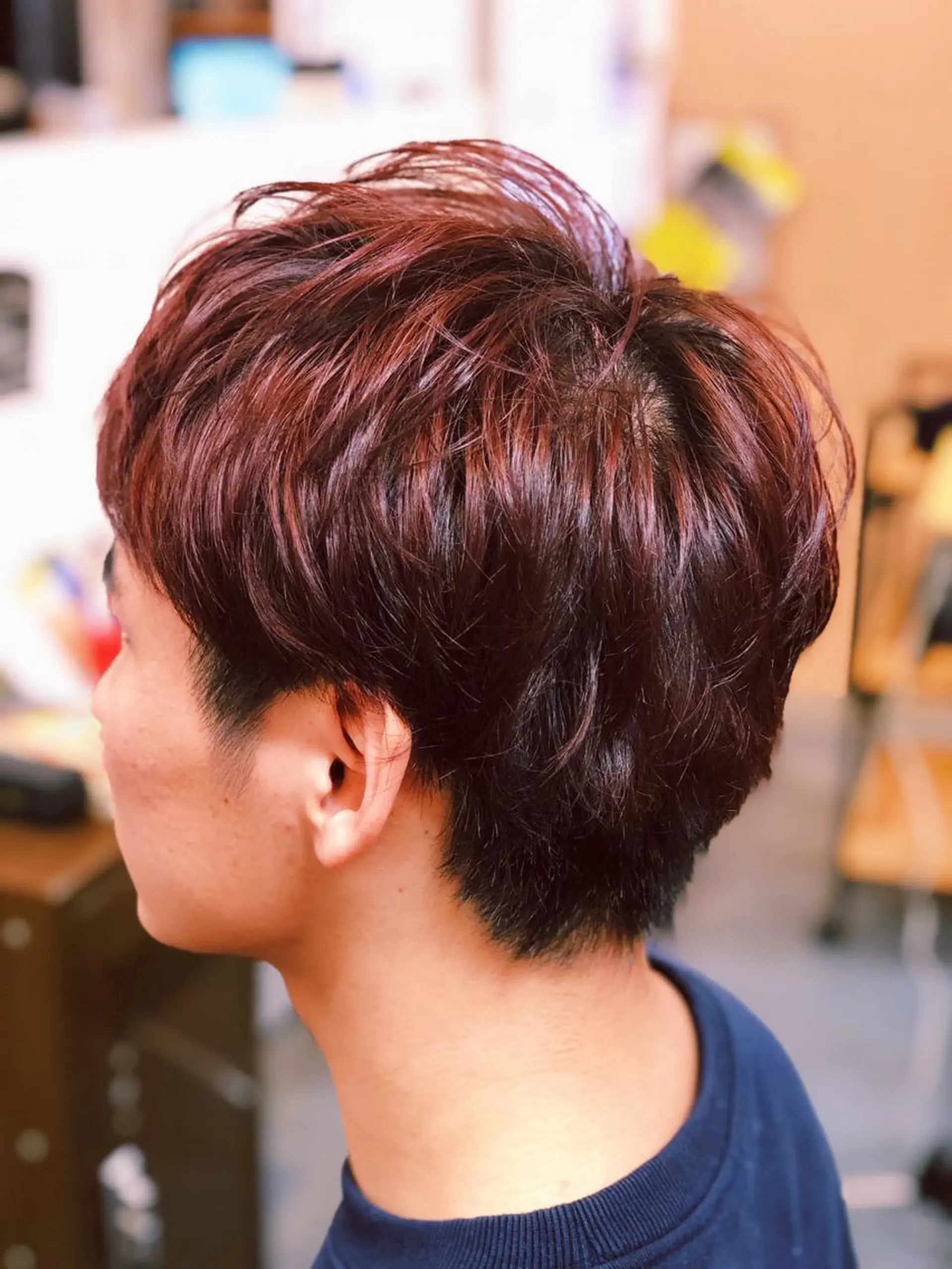 ショート カラー メンズ レッドカラー ヘアカラー トリートメント 髪質改善　ナカゾノ タケシのヘアスタイル
