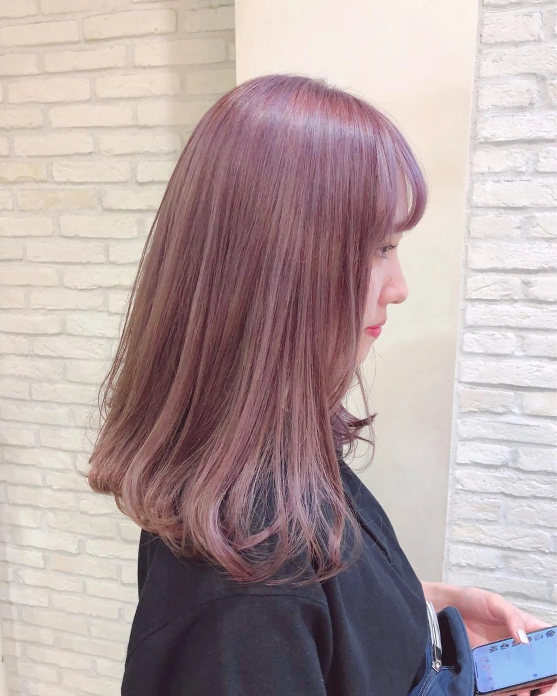 セミロング カラー ピンクカラー HAUS 片山みほのヘアスタイル