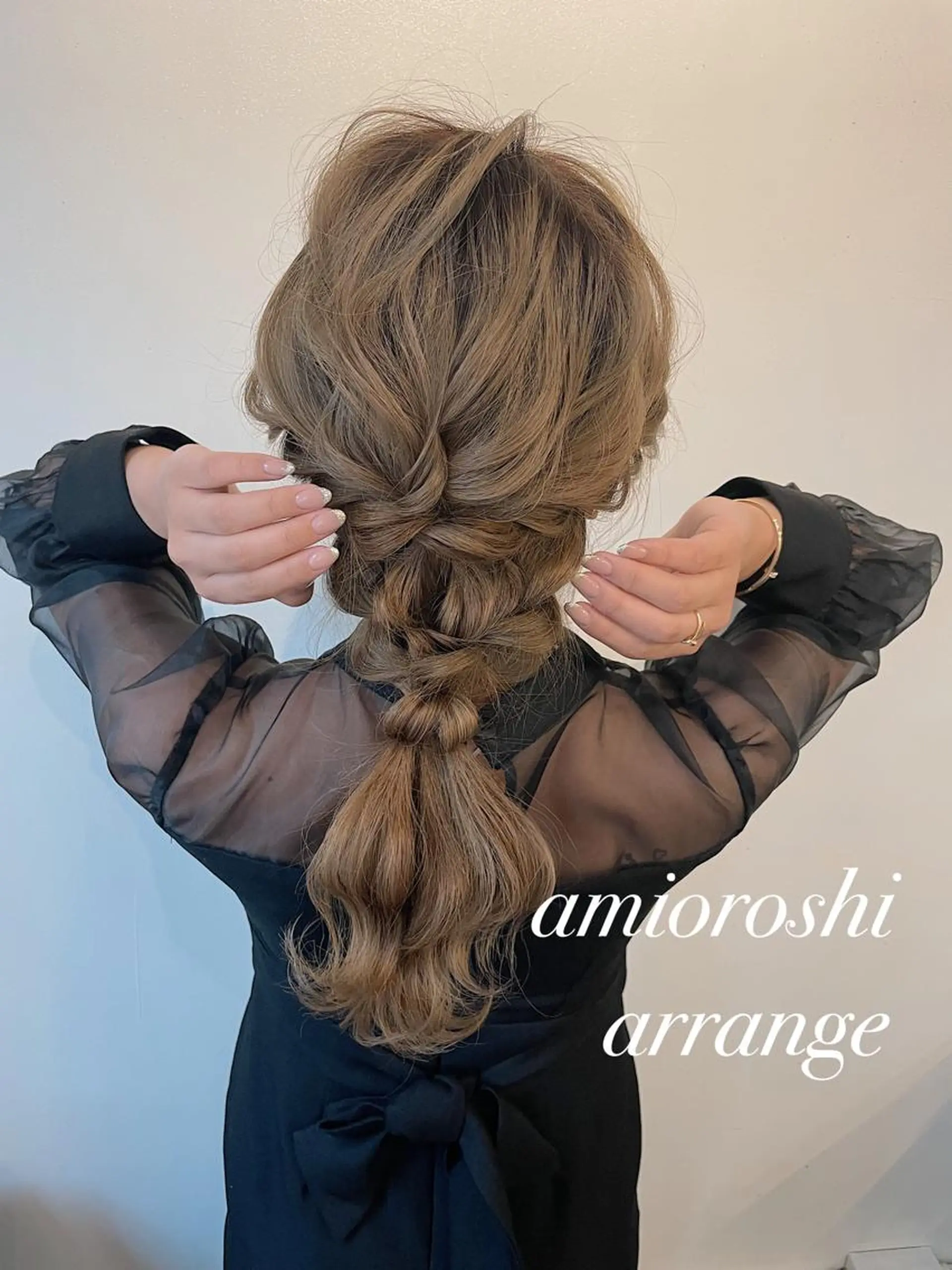 ロング カラー ヘアアレンジ ハイトーンカラー ヘアセット h a k u 大倉 卓人のヘアスタイル