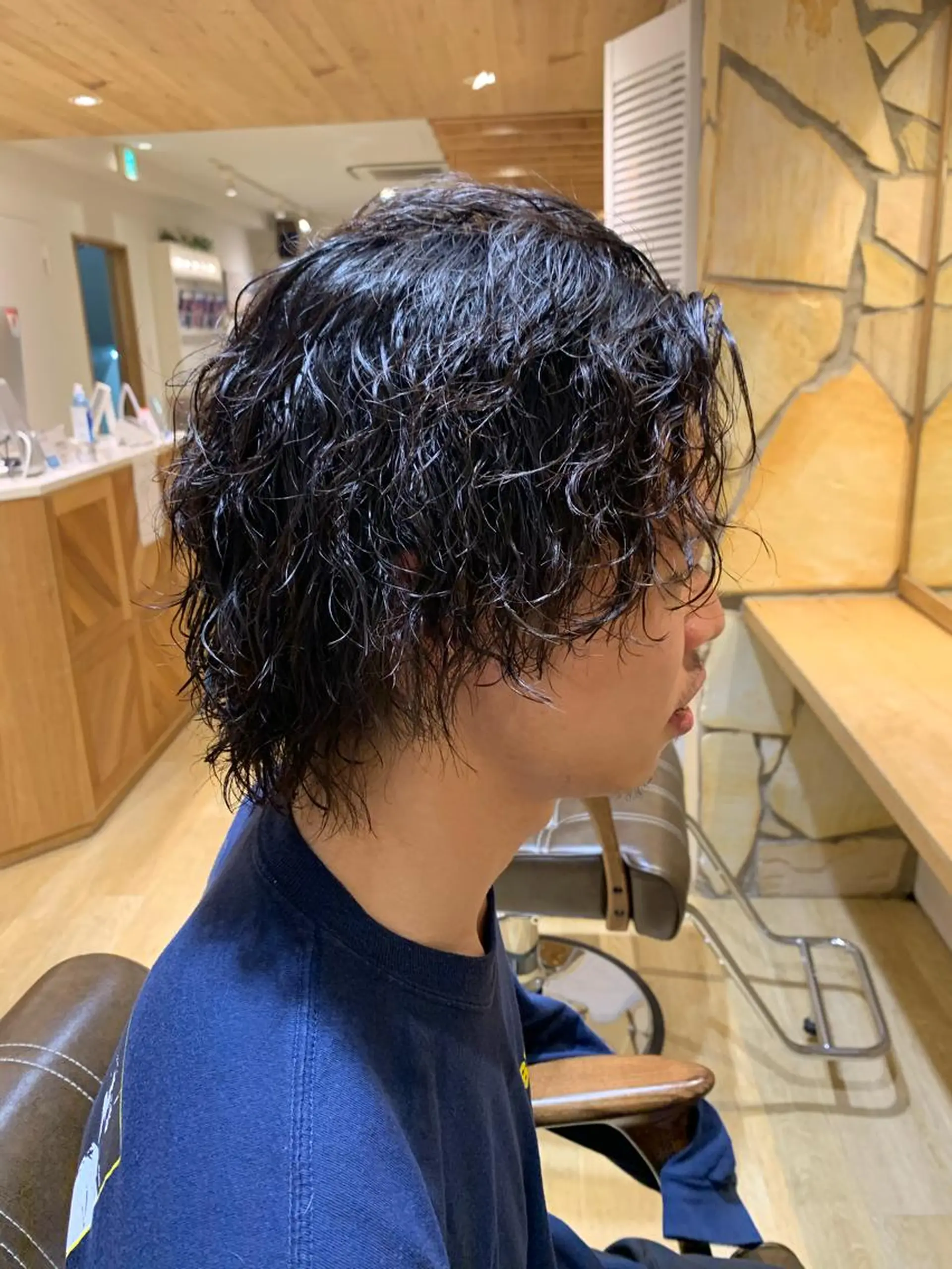 ミディアム ミディアムパーマ カット パーマ 渋谷ハイトーン/ デザインカラー阿部のヘアスタイル