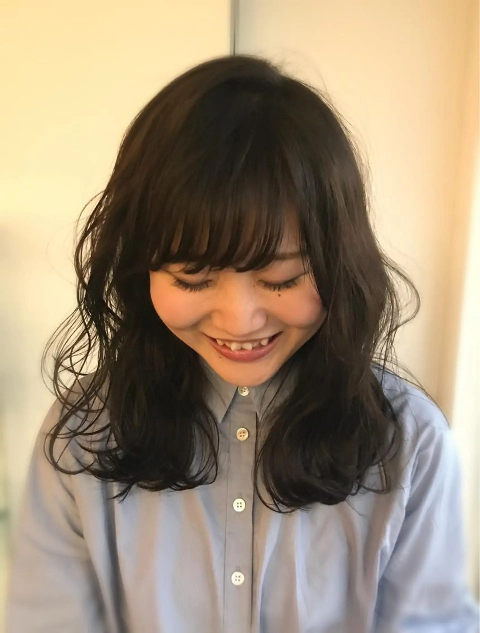 ミディアム パーマ みずの ゆきなのヘアスタイル