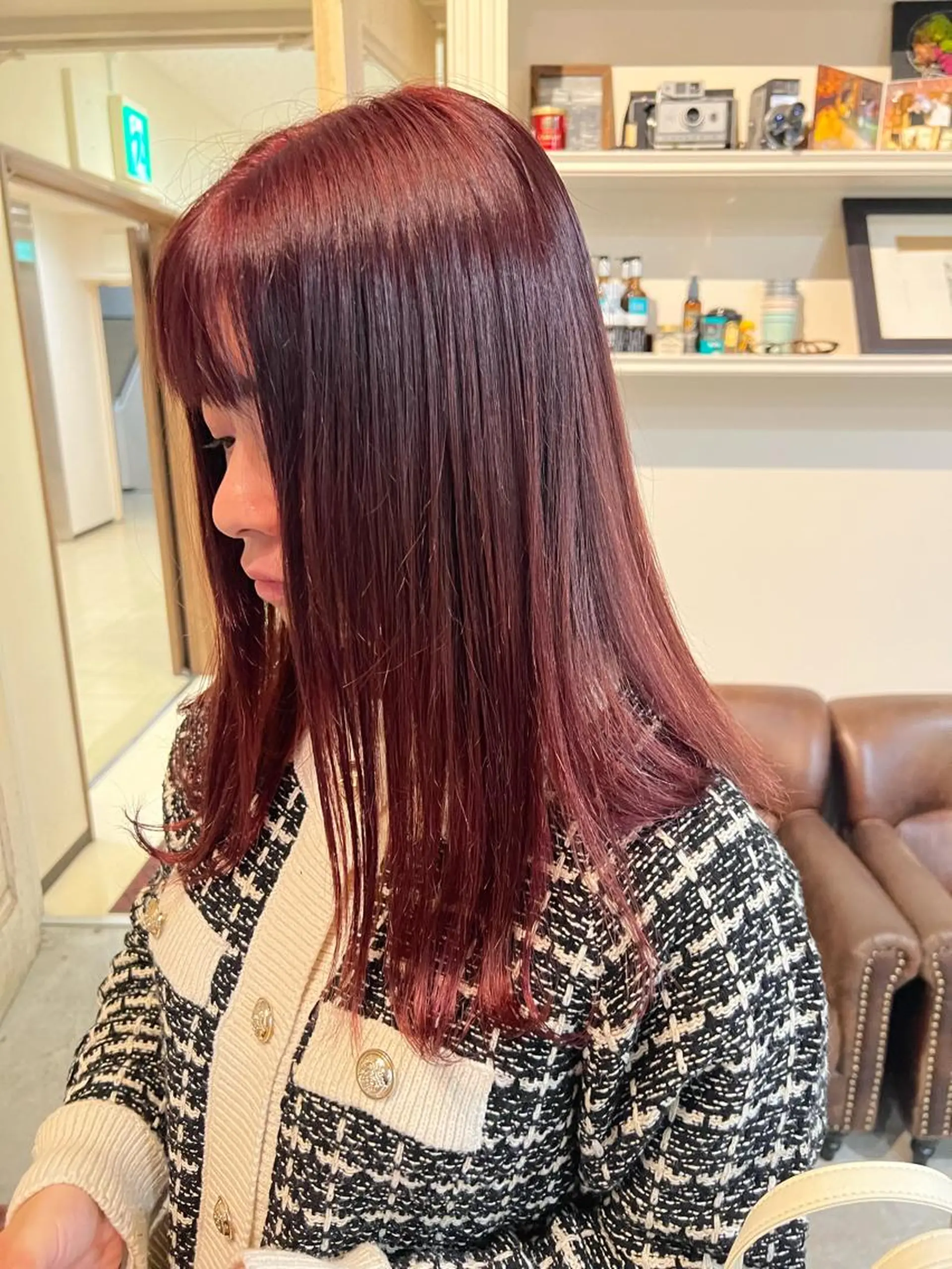 セミロング カラー ヘアアレンジ ピンクカラー ローズカラー ヘアカラー トリートメント ヘアセット 金子 廉のヘアスタイル