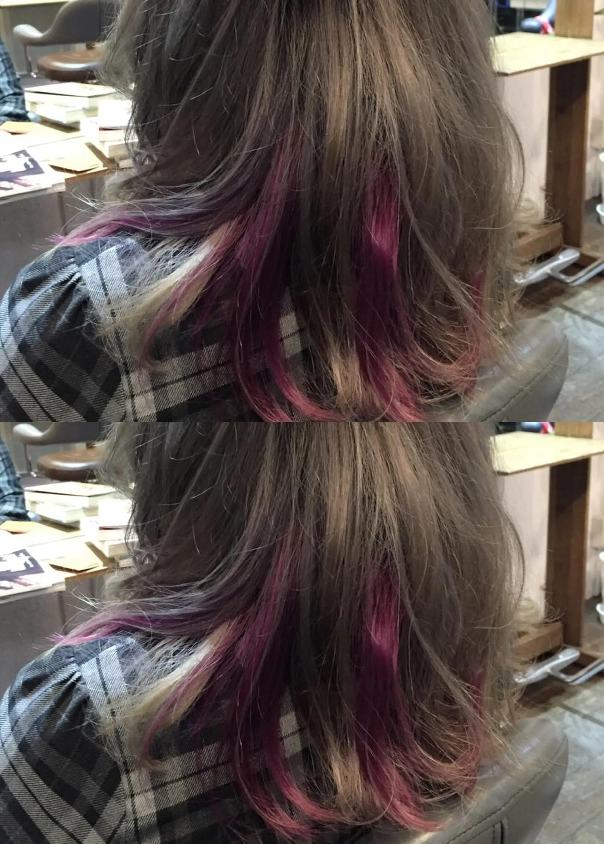 セミロング カラー アッシュ ベージュカラー ピンクカラー 原宿サロン代表 デザインカラー伊藤卓のヘアスタイル