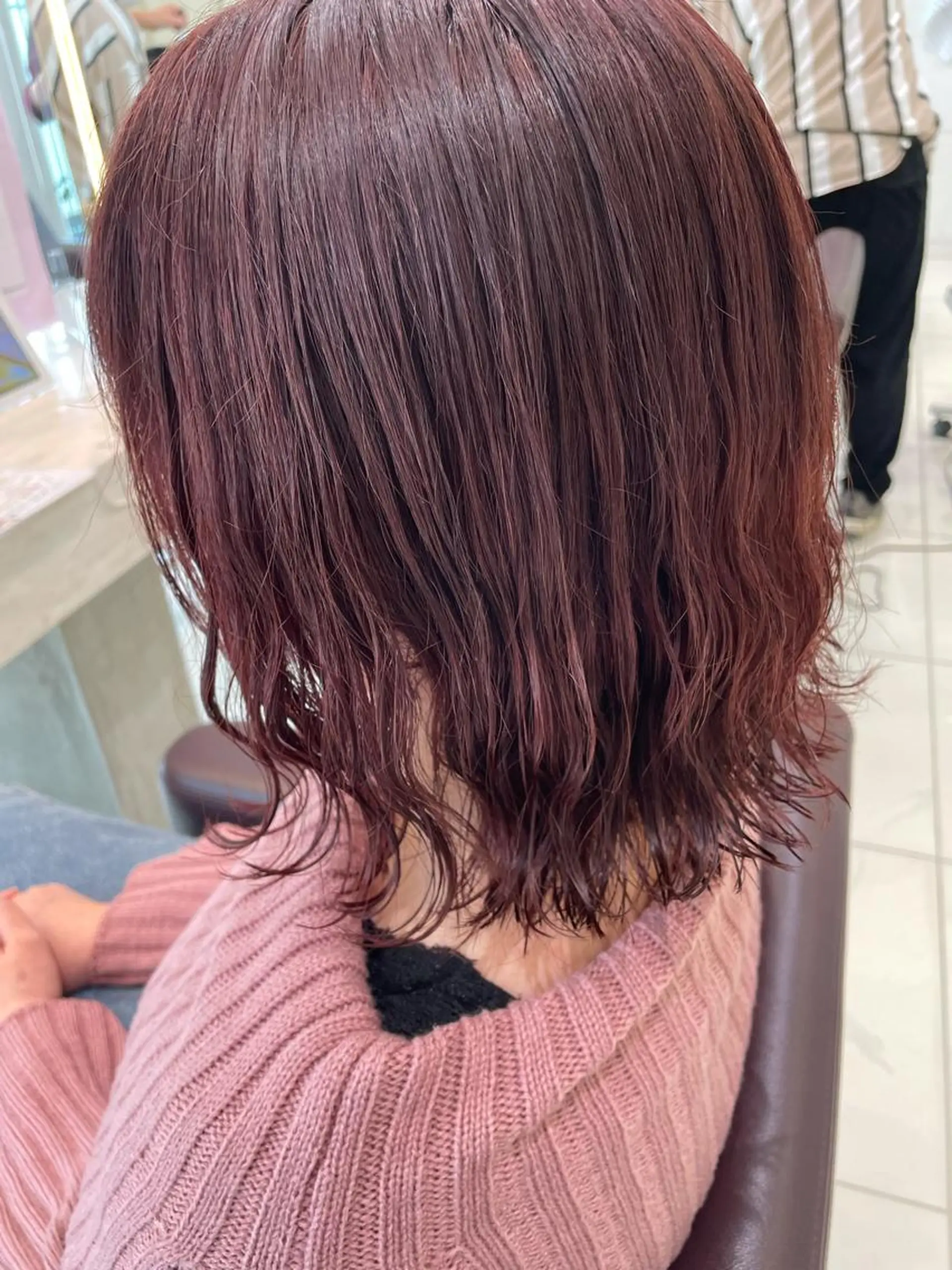 ミディアム カラー ピンクカラー ヘアセット/髪質改善 🌿 長 若奈のヘアスタイル