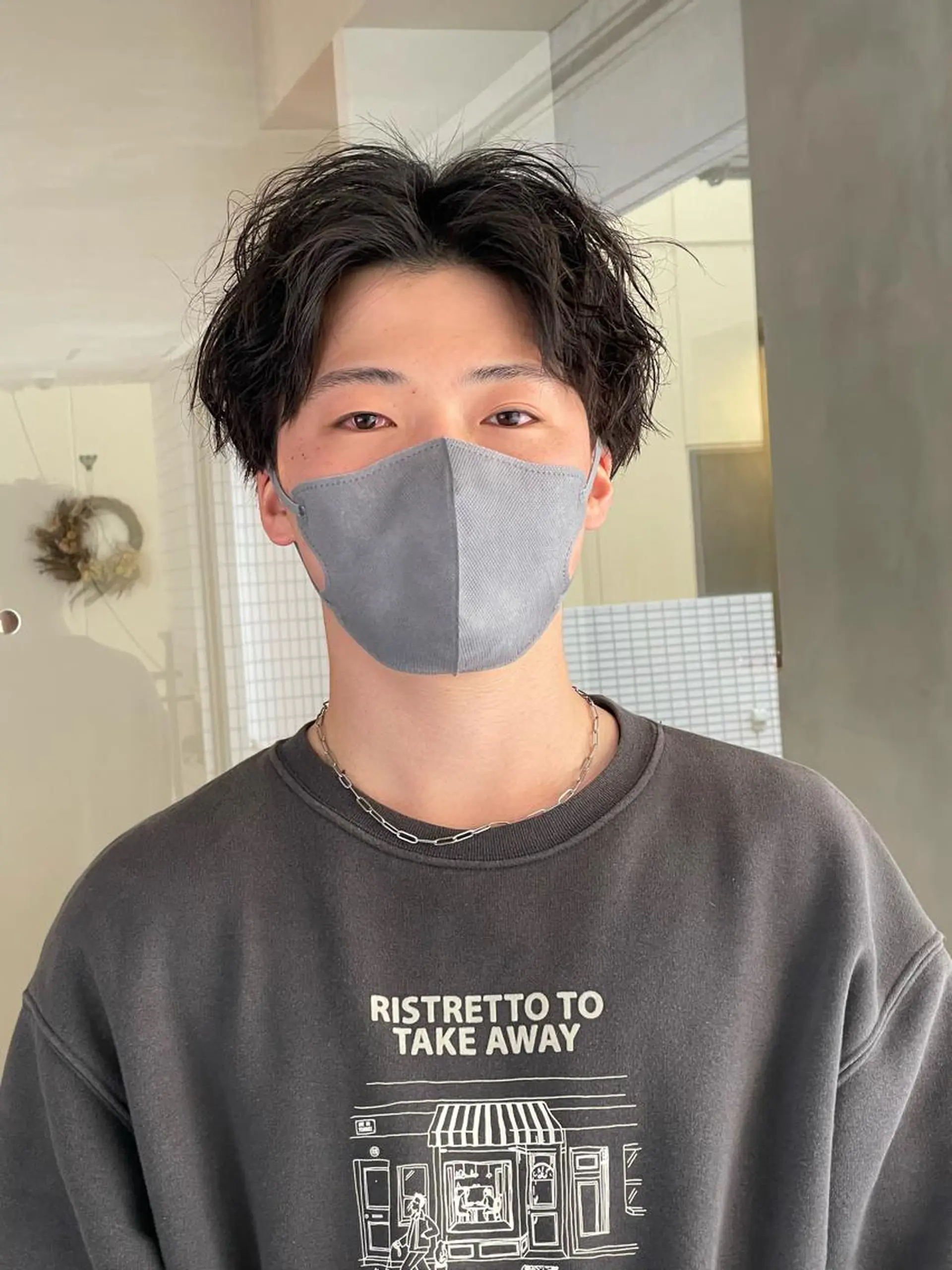 パーマ メンズ センターパート メンズパーマ 髙田 聖弥のヘアスタイル