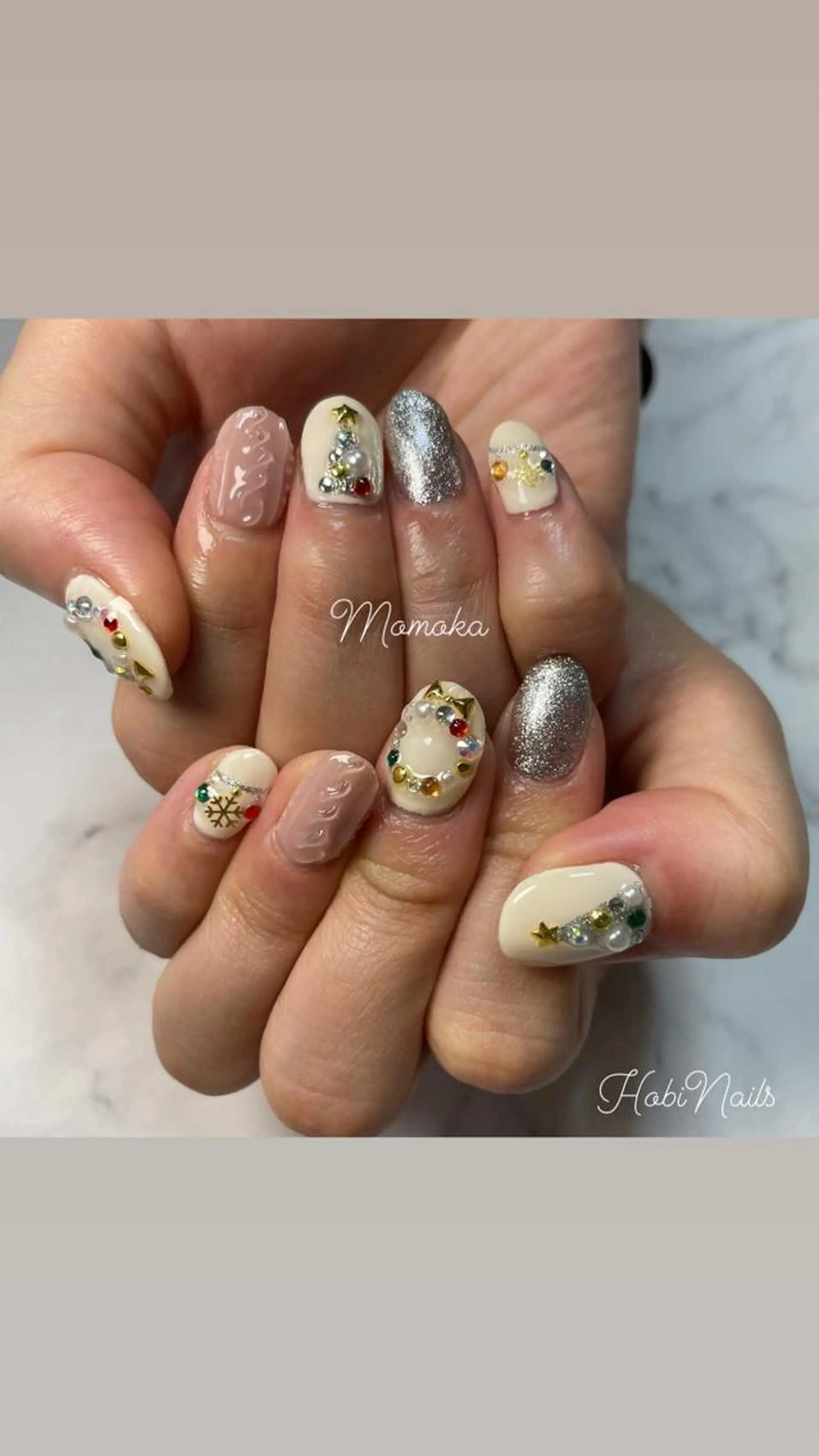 ネイル 冬ネイル クリスマス momoka_nails所属・Momo nailsalonのネイルデザイン