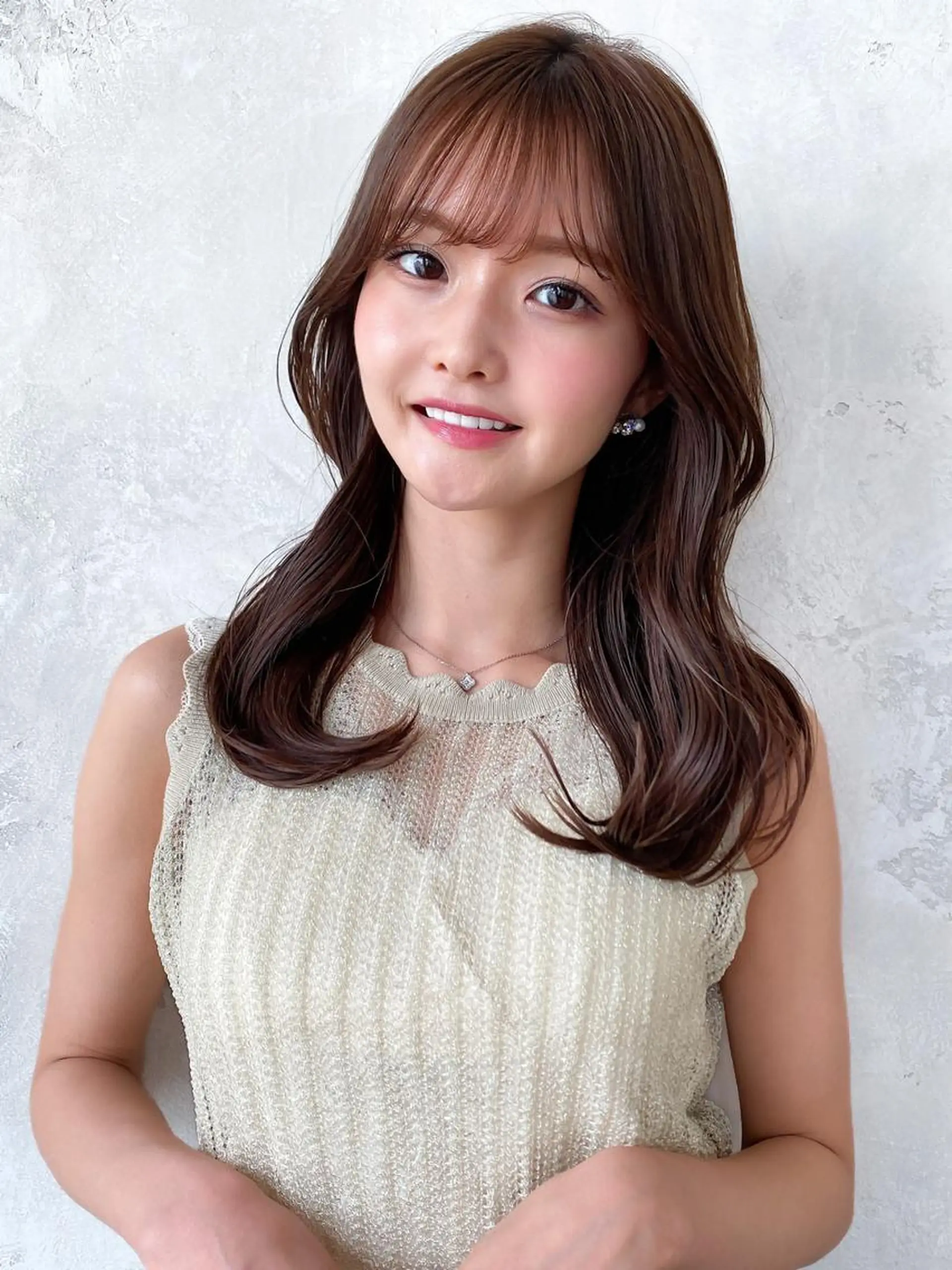 セミロング カラー ベージュカラー ブラウンカラー ブラウンベージュ くびれヘア 顔周りカット カット ヘアカラー トリートメント 顔周り/くびれヘア 韓国ヘア💕風間るなのヘアスタイル