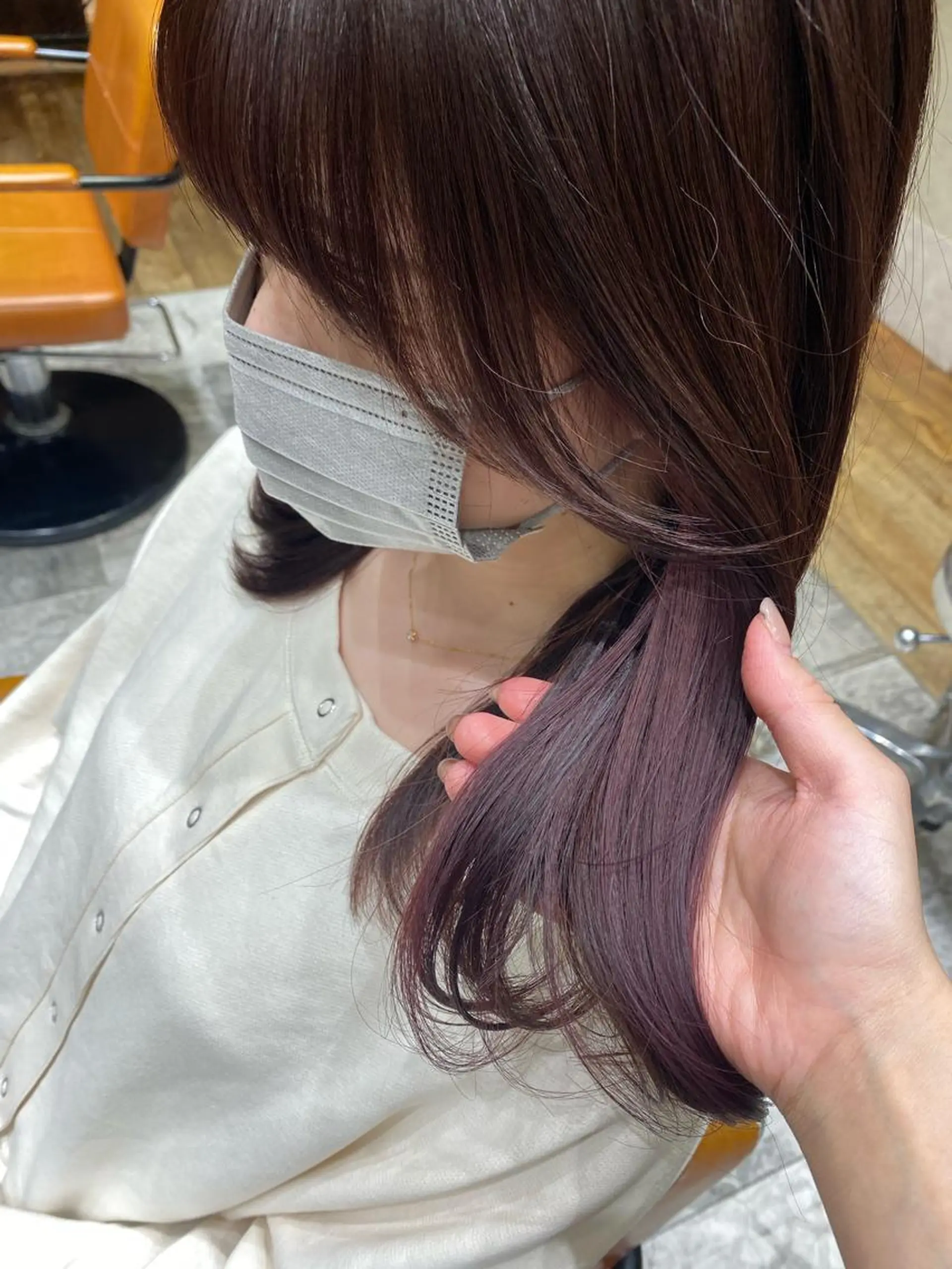 ミディアム カラー ミディアムレイヤー ブラウンカラー イヤリングカラー インナーカラー ピンクカラー カット ヘアカラー 顔周り/くびれヘア 韓国ヘア💕風間るなのヘアスタイル