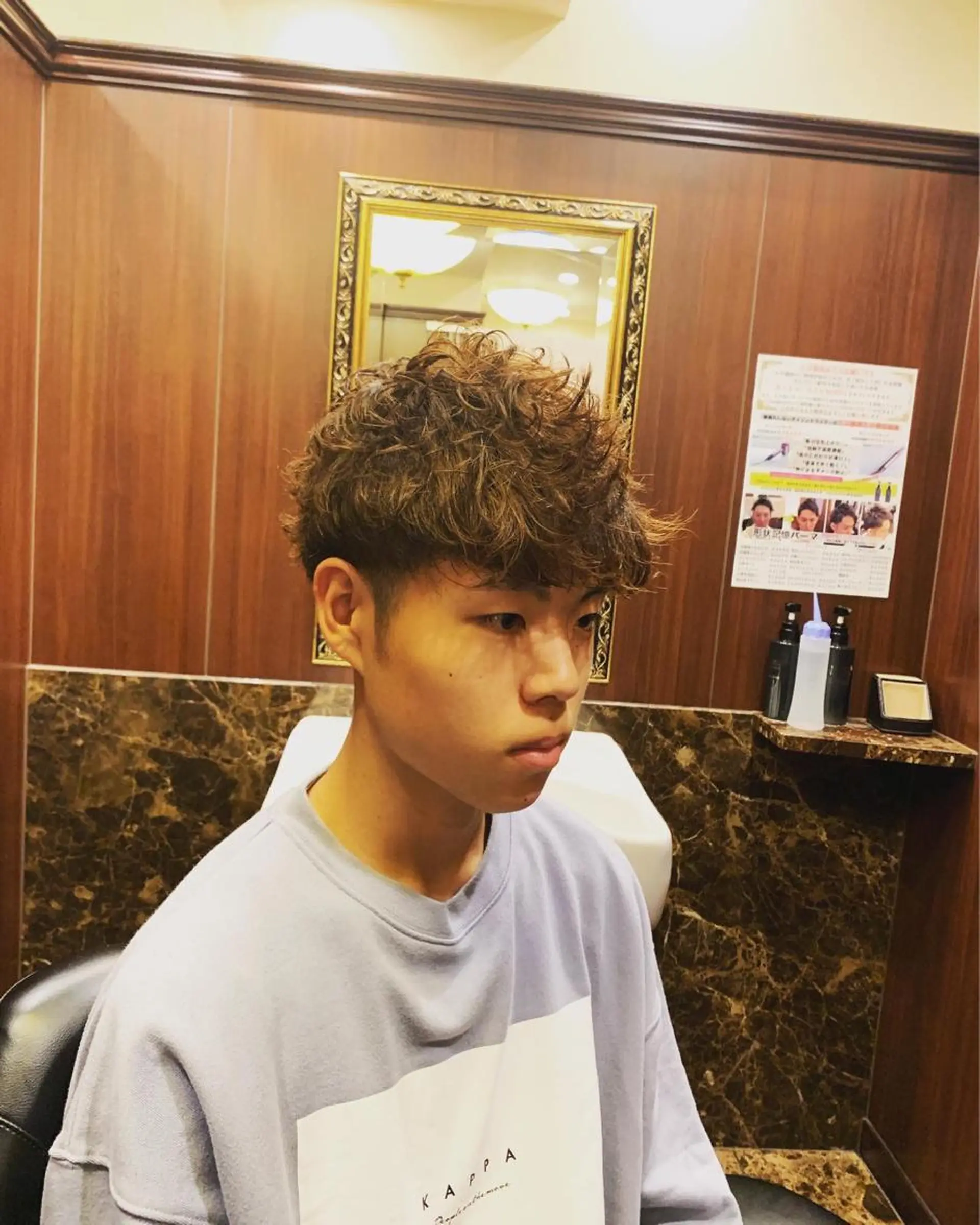 ショート パーマ メンズ ヒロ銀座 バーバーショップ神楽坂所属・ひらお あおとのヘアスタイル