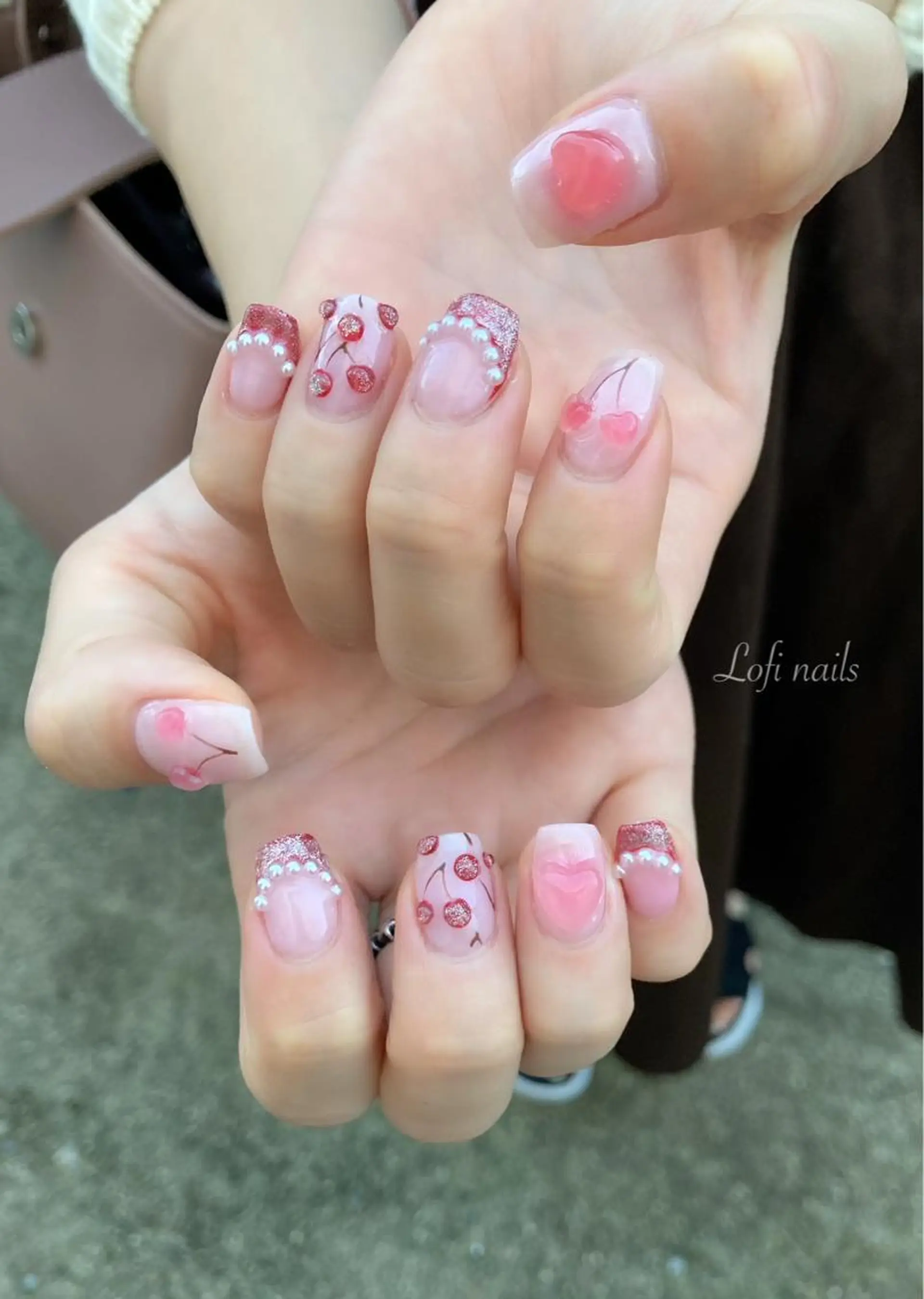 ミディアム ネイル 韓国風ヘア 韓国ネイル ぷっくりネイル UVネイル Lofi nails ゆきこのネイルデザイン