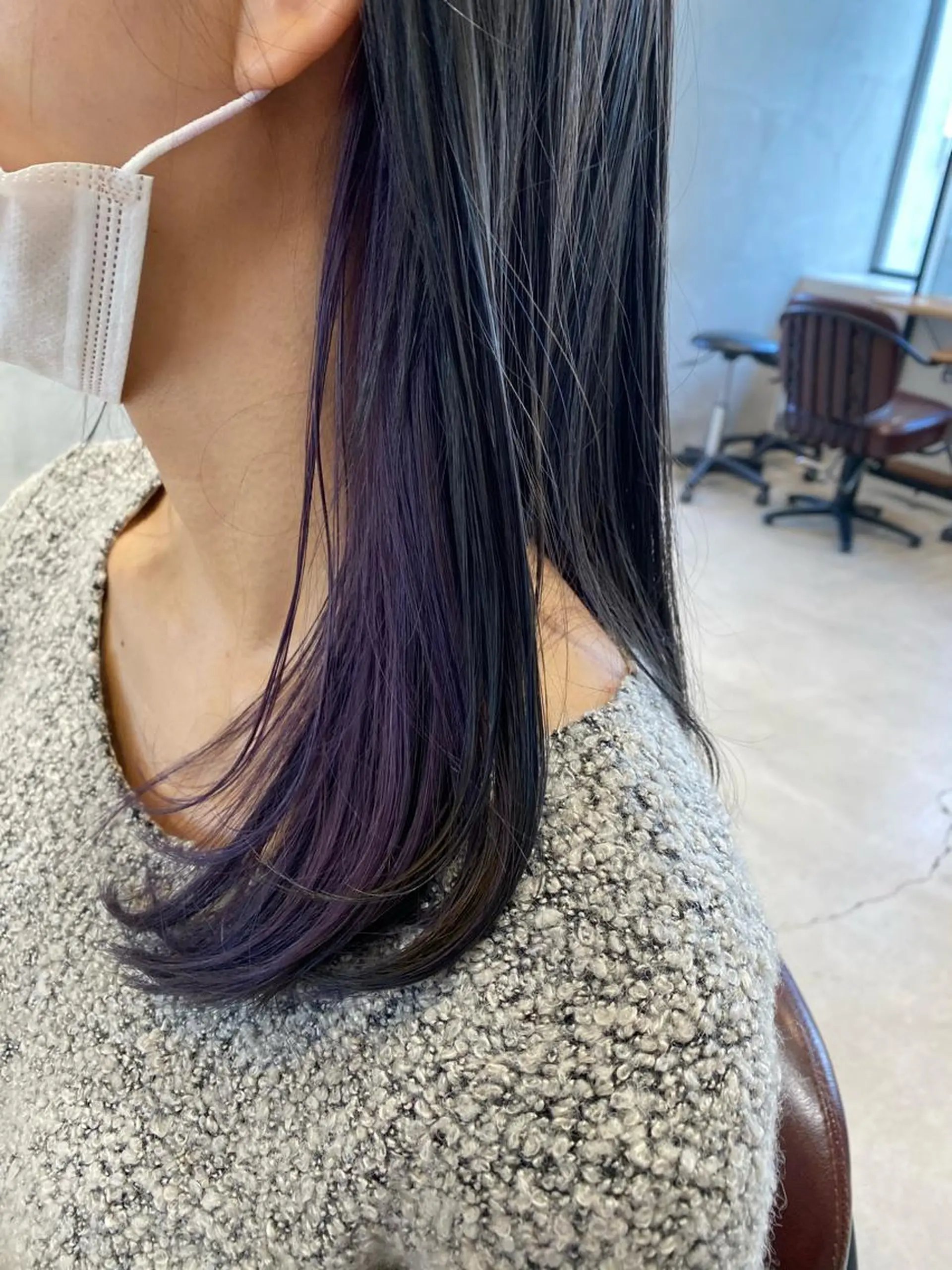 ミディアム カラー ブリーチ インナーカラー パープルカラー hair&eyelash Truth所属・Truth上谷綾子/ 名古屋市北区/黒川駅のヘアスタイル