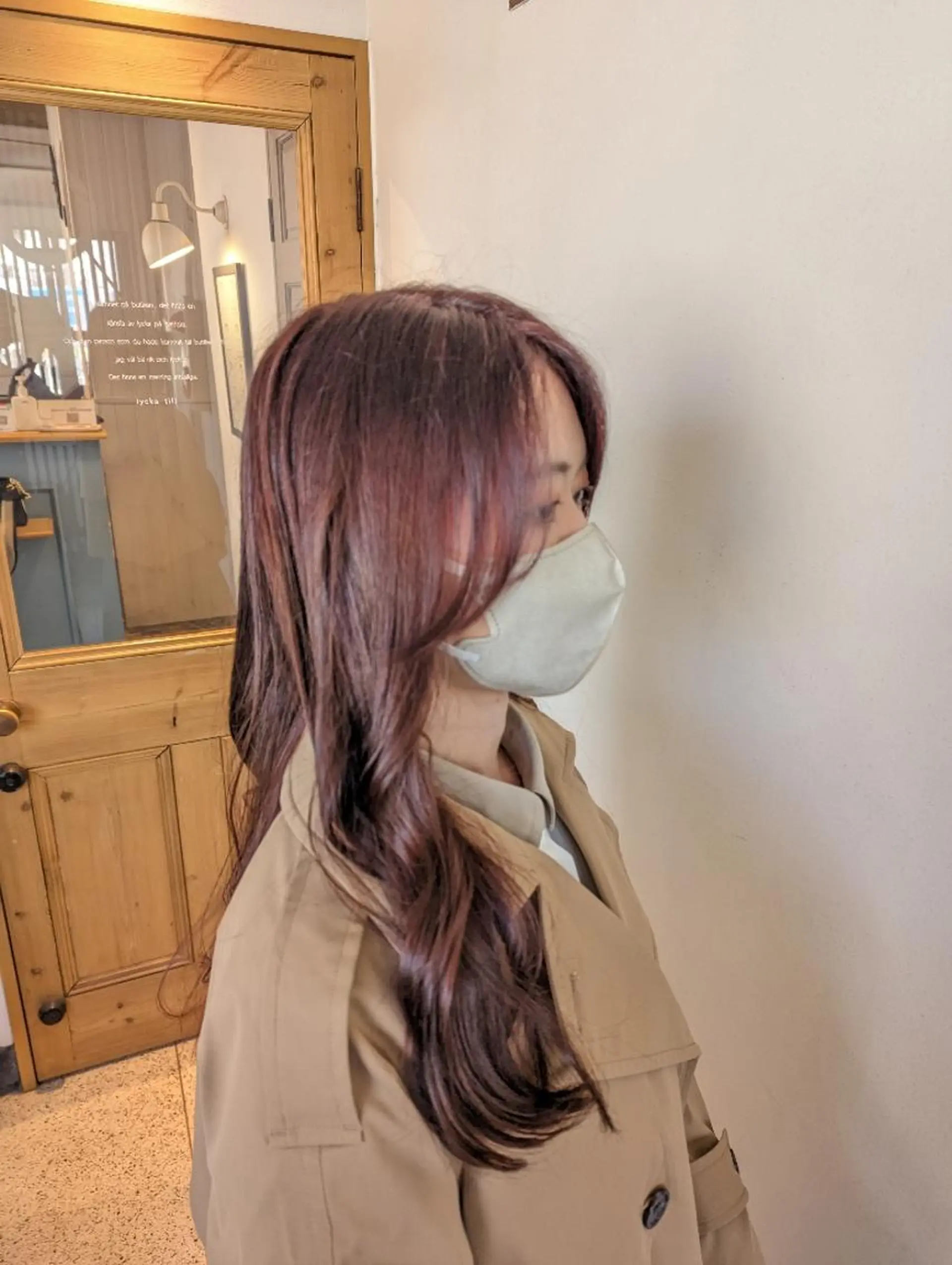 セミロング カラー ブリーチ ブラウンカラー ダブルカラー ブリーチなしカラー ピンクカラー カット ヘアカラー 中野 雅子のヘアスタイル