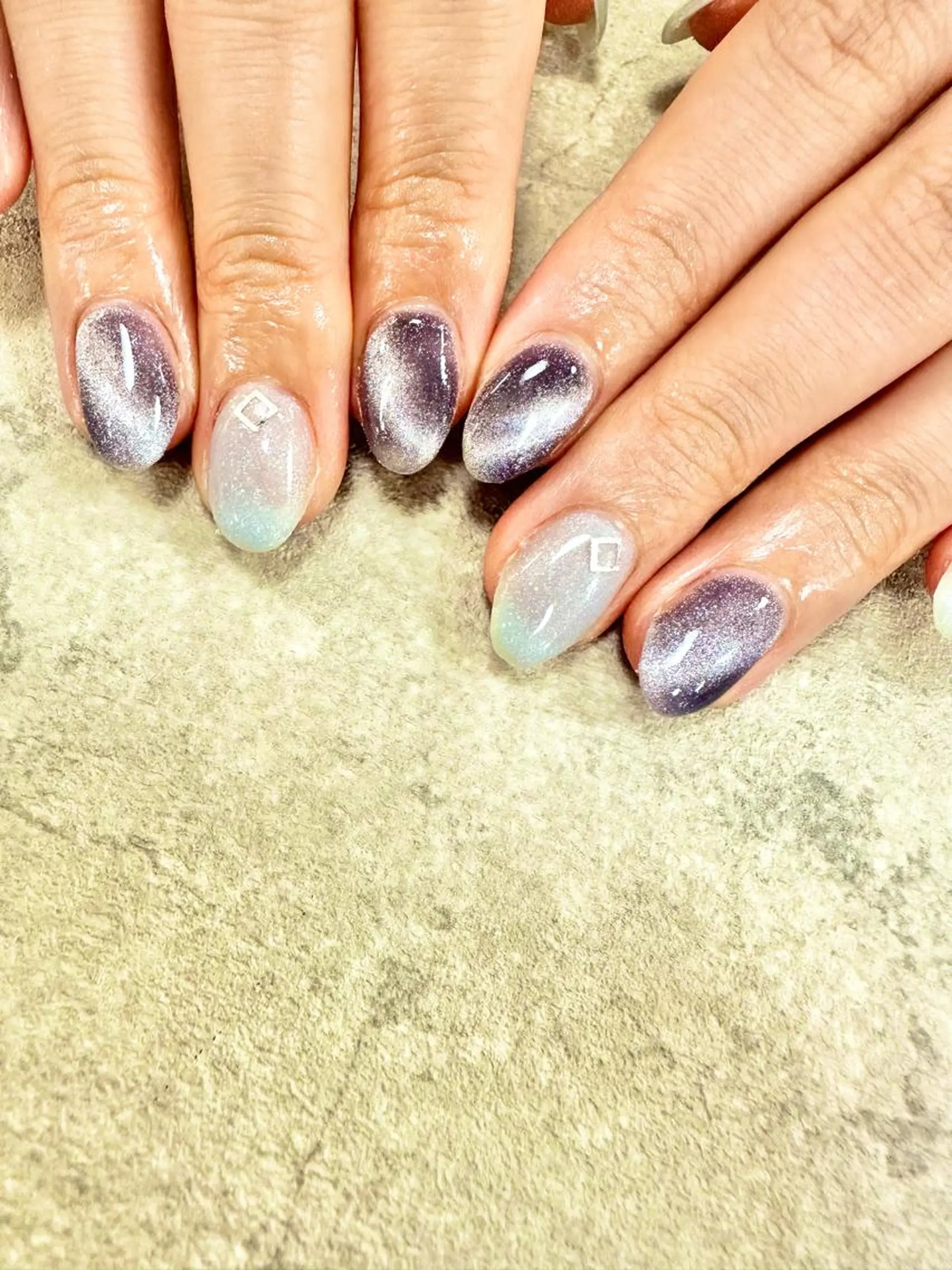 ネイル ブルー フットネイル フレンチネイル ジェルネイル グラデーション ハンドネイル .N YUKIのネイルデザイン