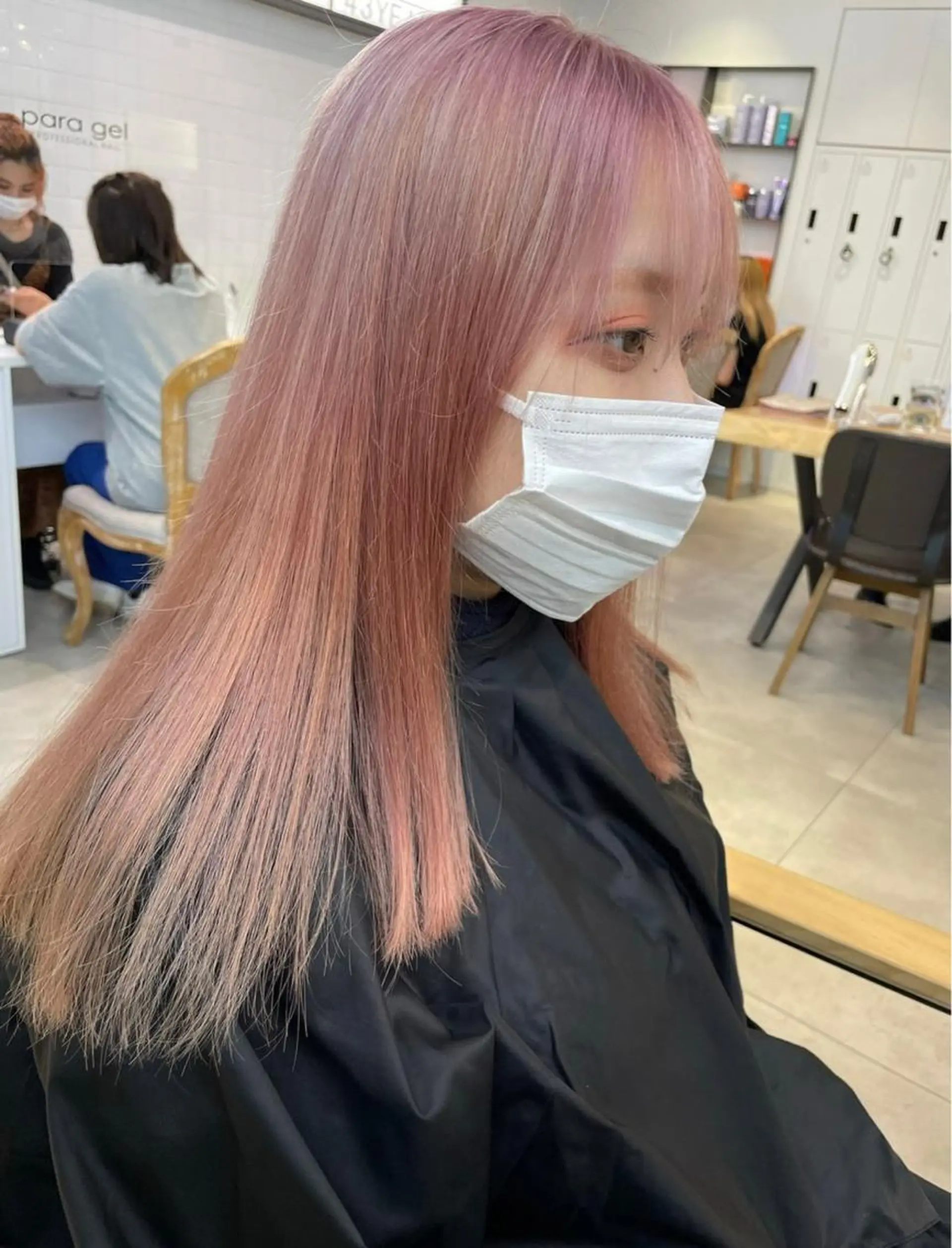 ミディアム カラー ピンクカラー パープルカラー トリートメント メンズパーマ/ メッシュ📍ﾕﾘのヘアスタイル