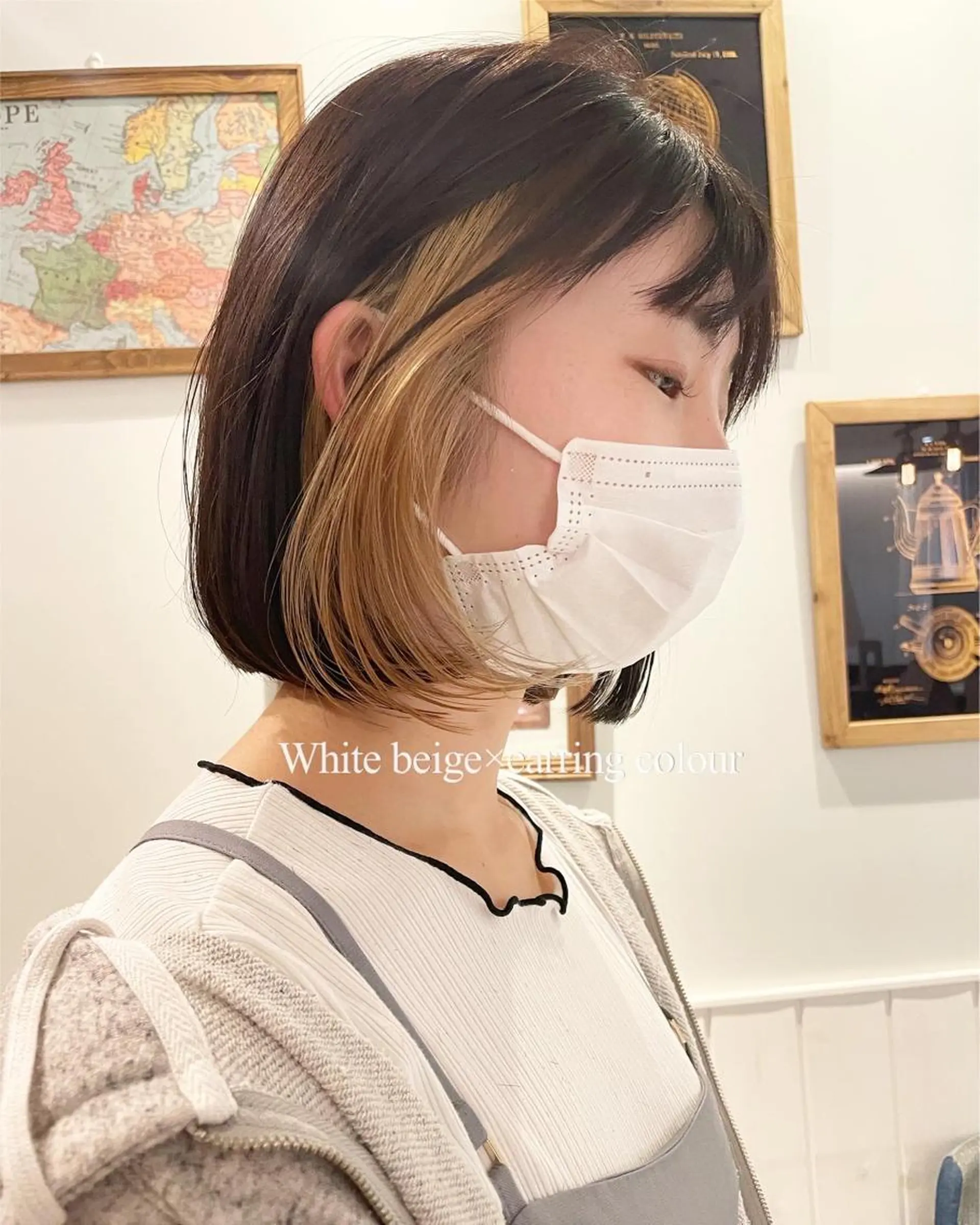 ショート カラー ケアブリーチ/ エクステ/レイヤーのヘアスタイル