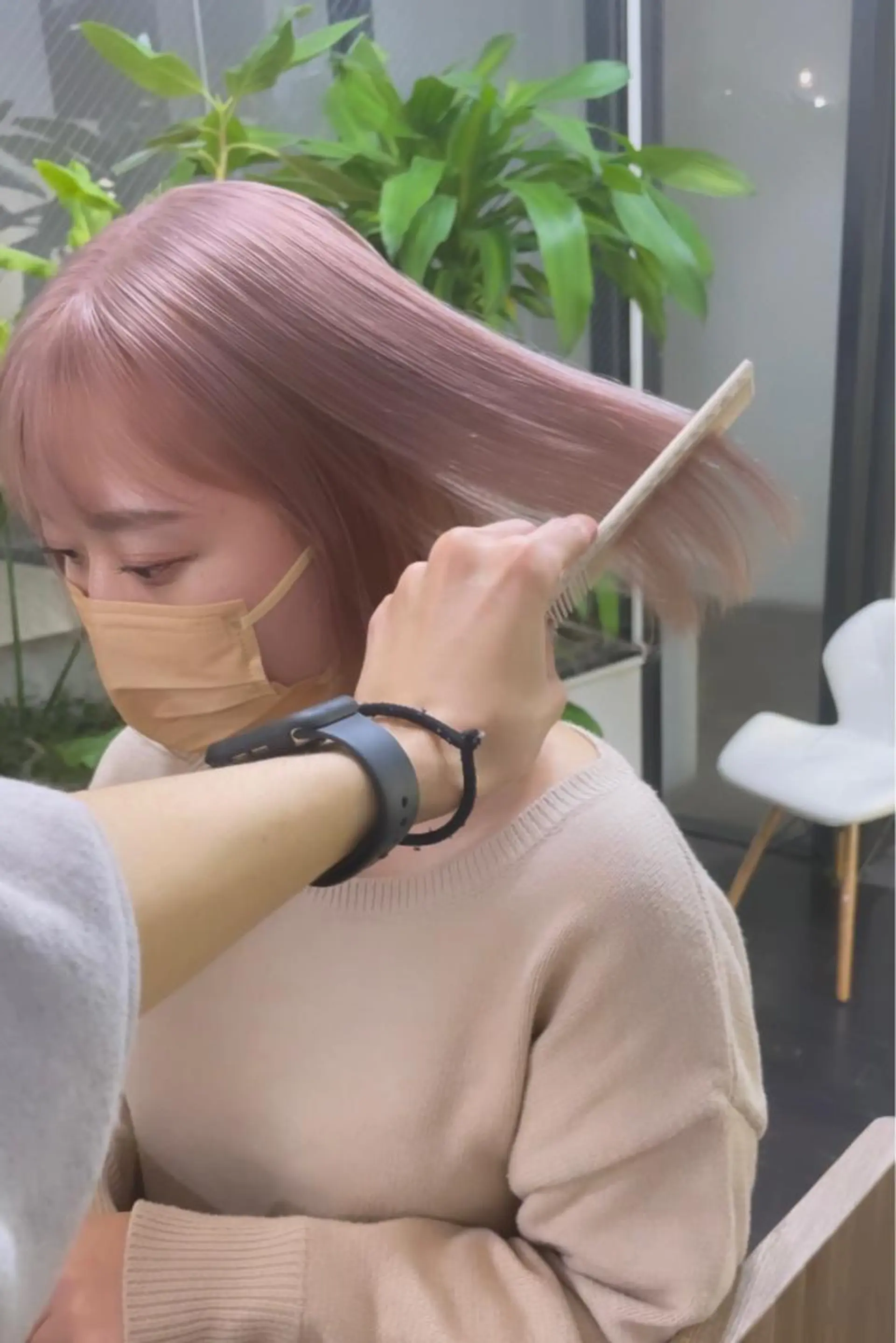 ミディアム 有人/バレイヤージュ /シャドールーツのヘアスタイル