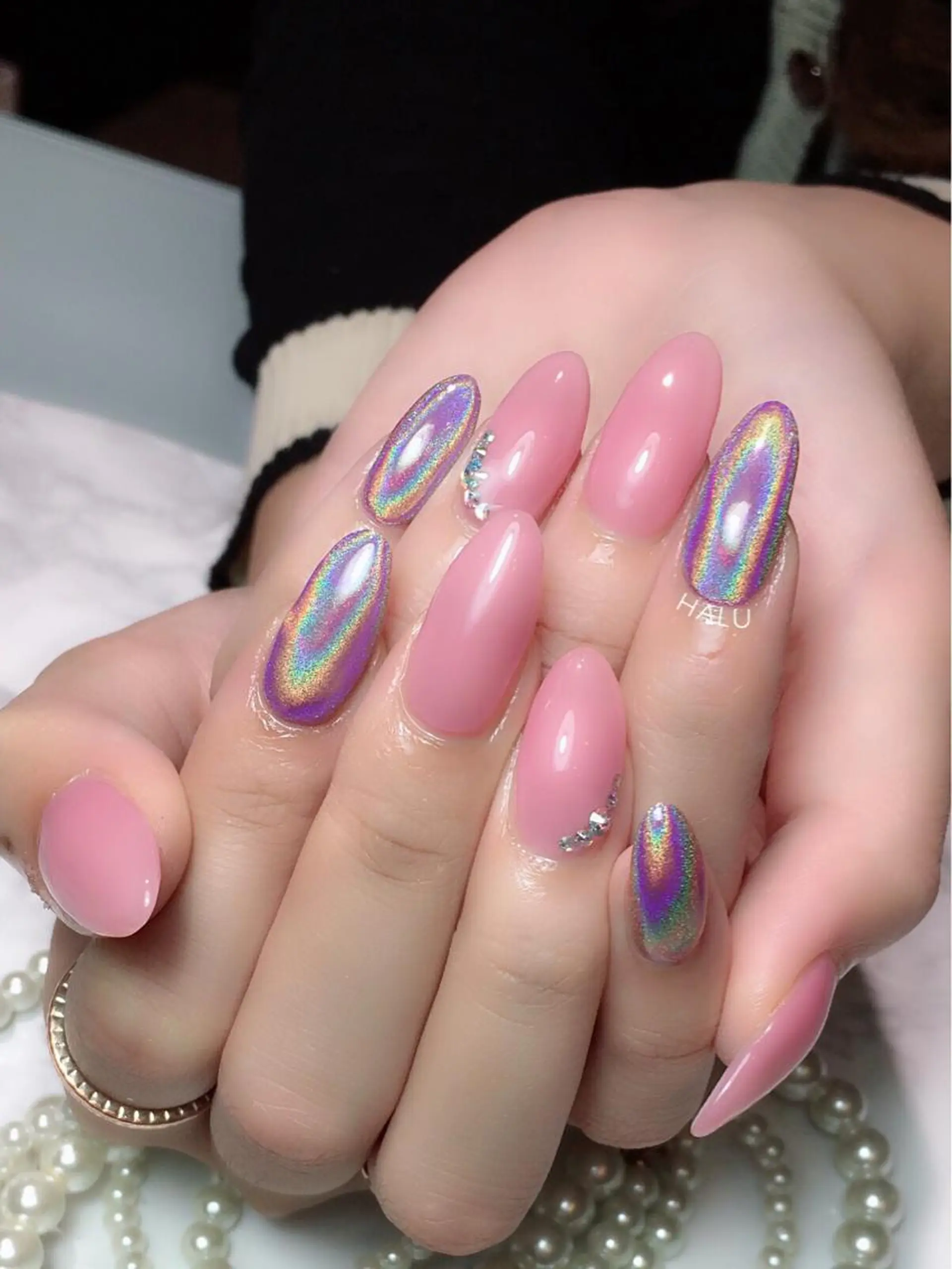 ネイル オーロラネイル シンプルネイル HALU ハルのネイルデザイン
