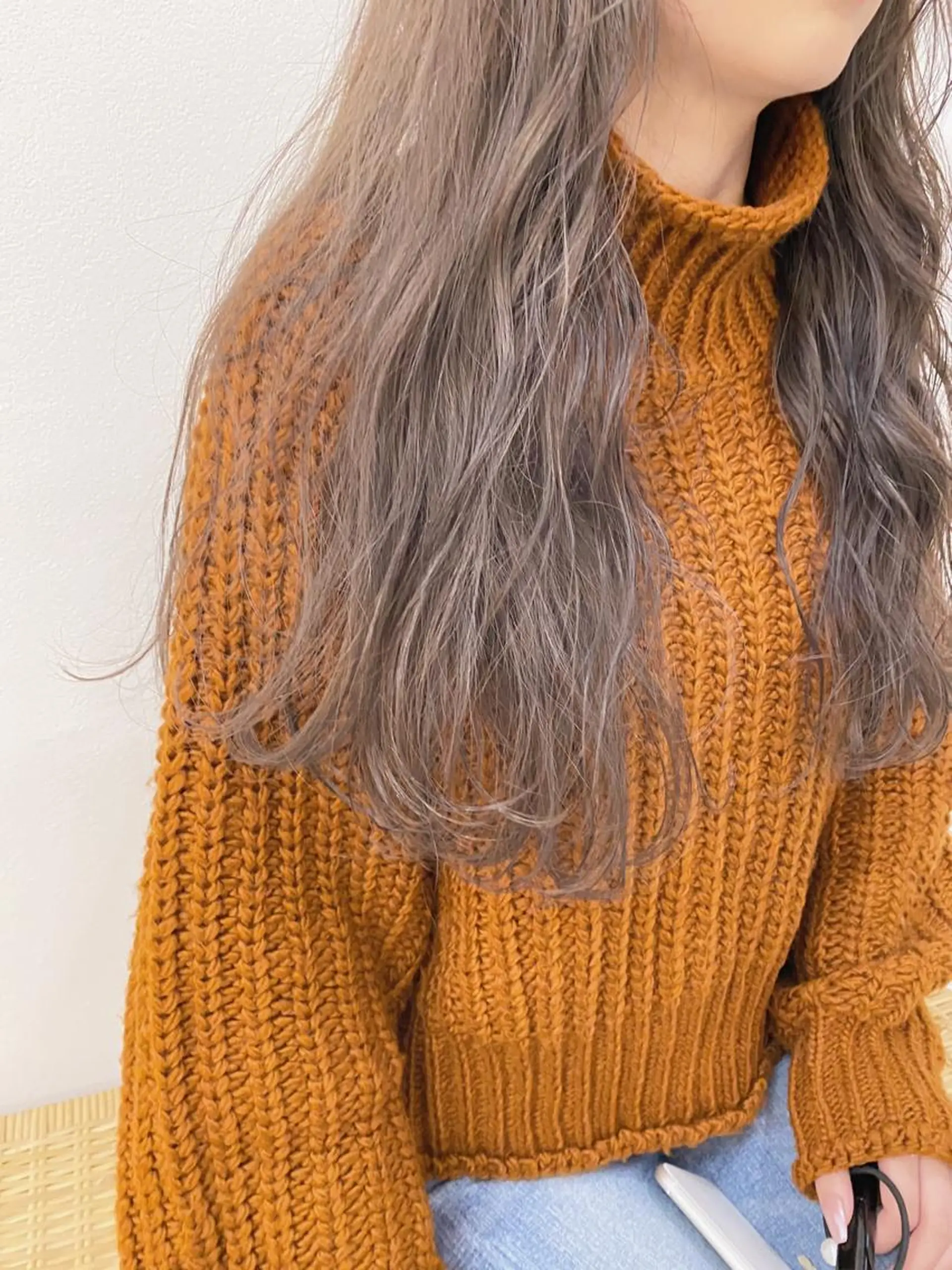 ロング カラー カット ヘアカラー 顔周りレイヤー/韓国 ブリーチminamiのヘアスタイル