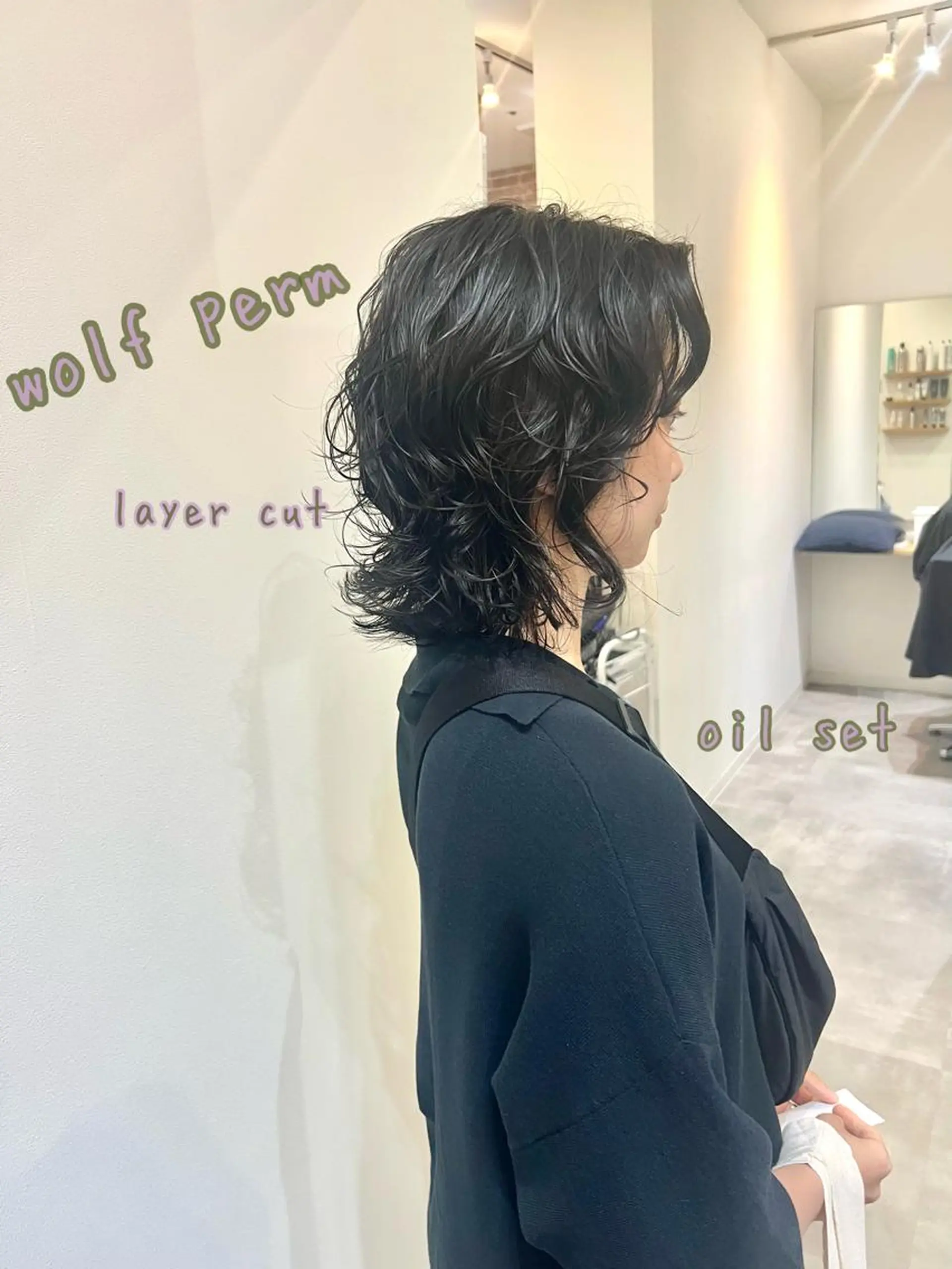 ショート パーマ レイヤーカット ウルフカット カット パーマ トリートメント しおり/パーマ/ newi町田のヘアスタイル