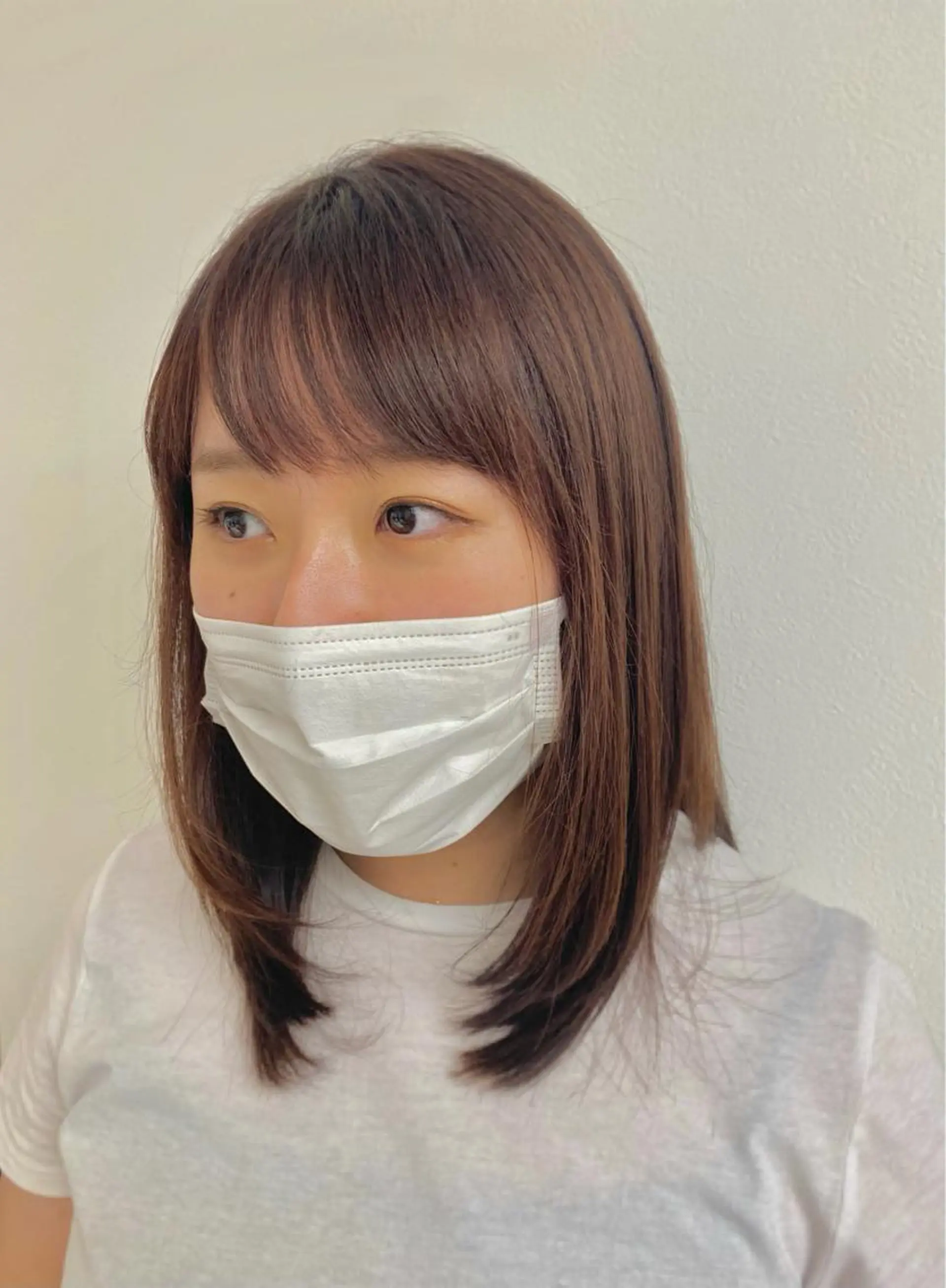 ミディアム カラー カット ヘアカラー トリートメント 安永 涼のヘアスタイル