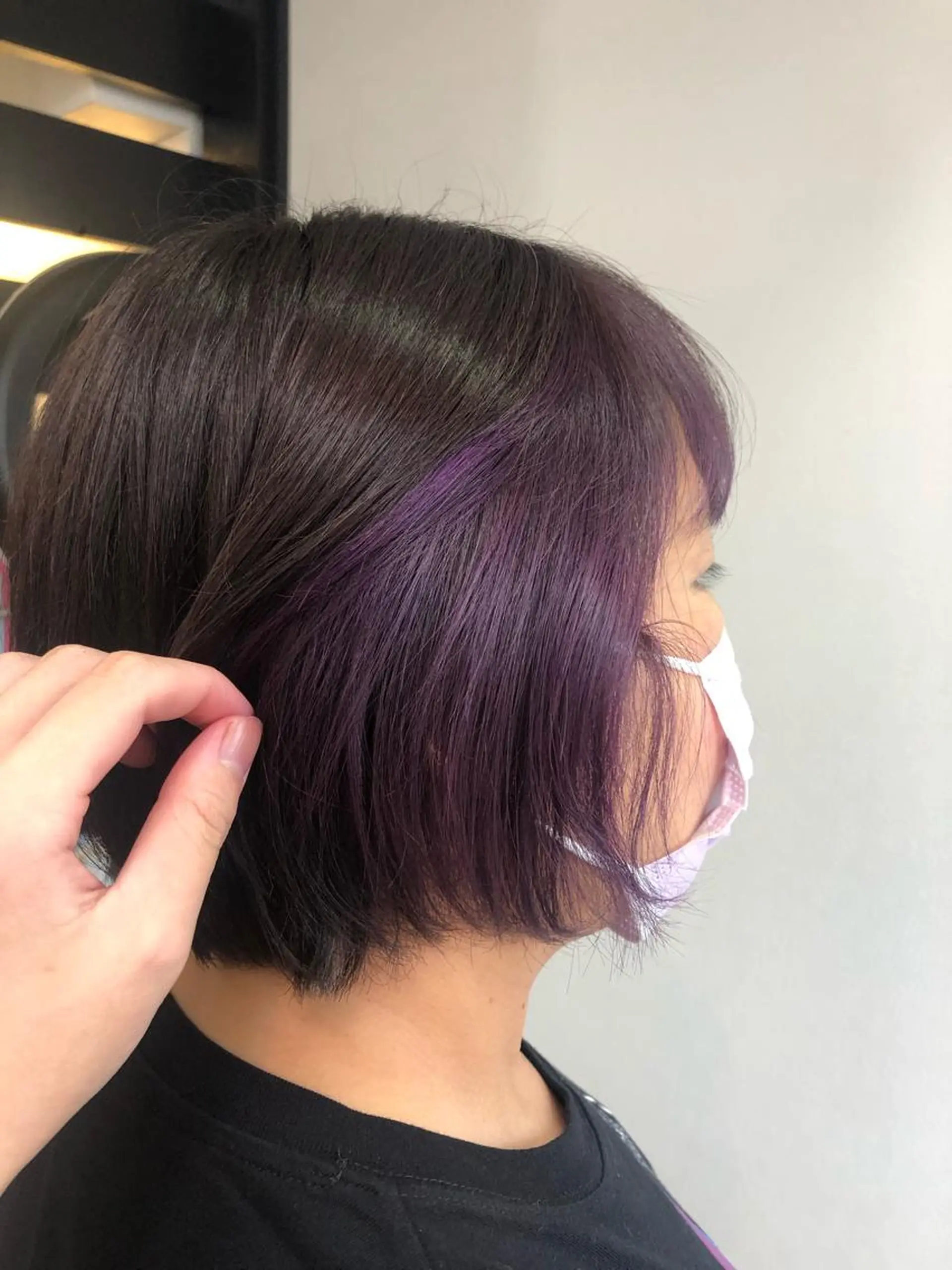 ショート カラー ブリーチ パープルカラー tokute 中野真咲🐺のヘアスタイル