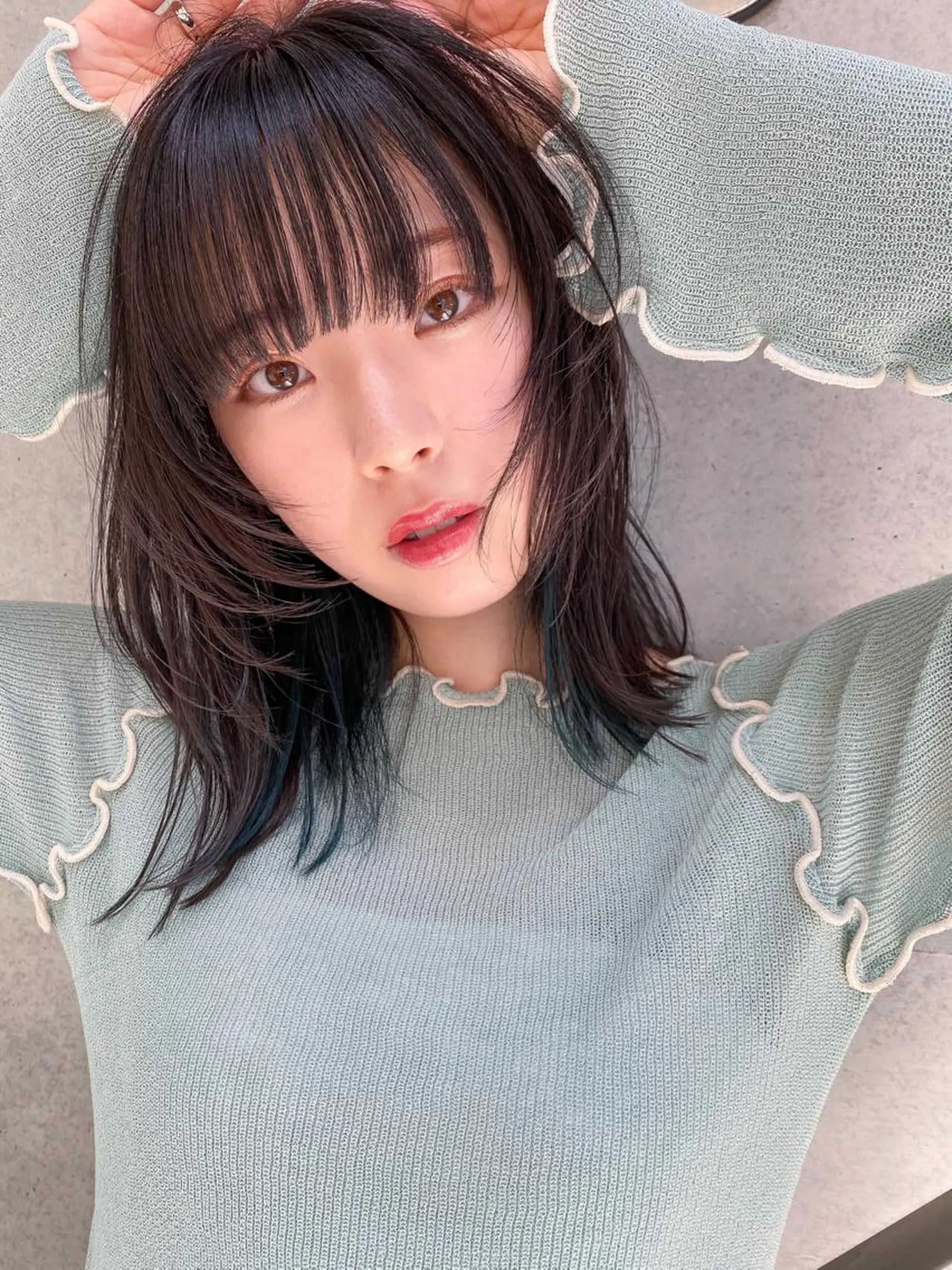 ミディアム カット ヘアカラー トリートメント nessヤマサキ リュウタのヘアスタイル