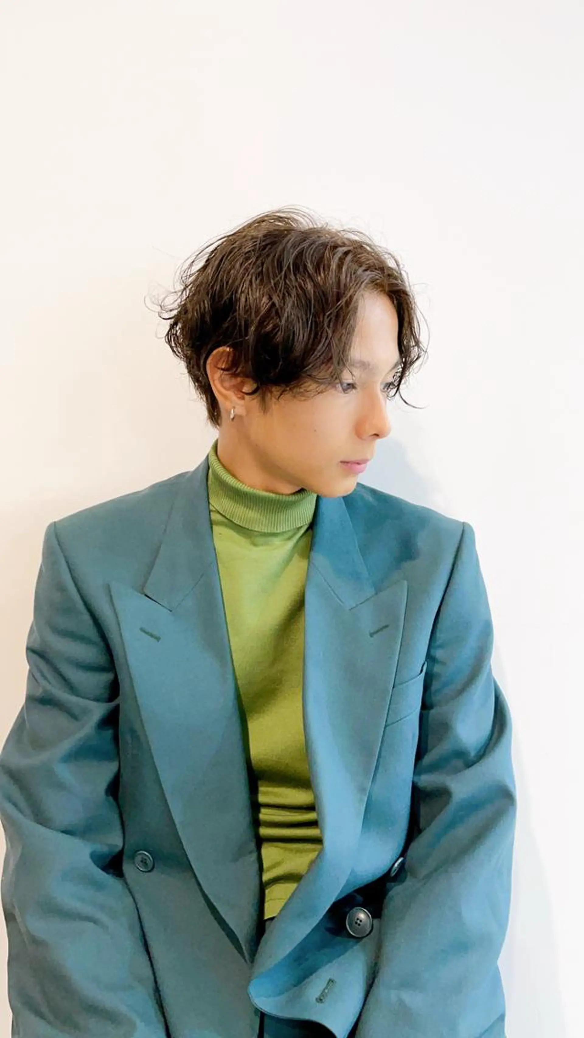 ショート パーマ メンズ センターパート メンズパーマ カット パーマ メンズパーマ タカキリョウのヘアスタイル