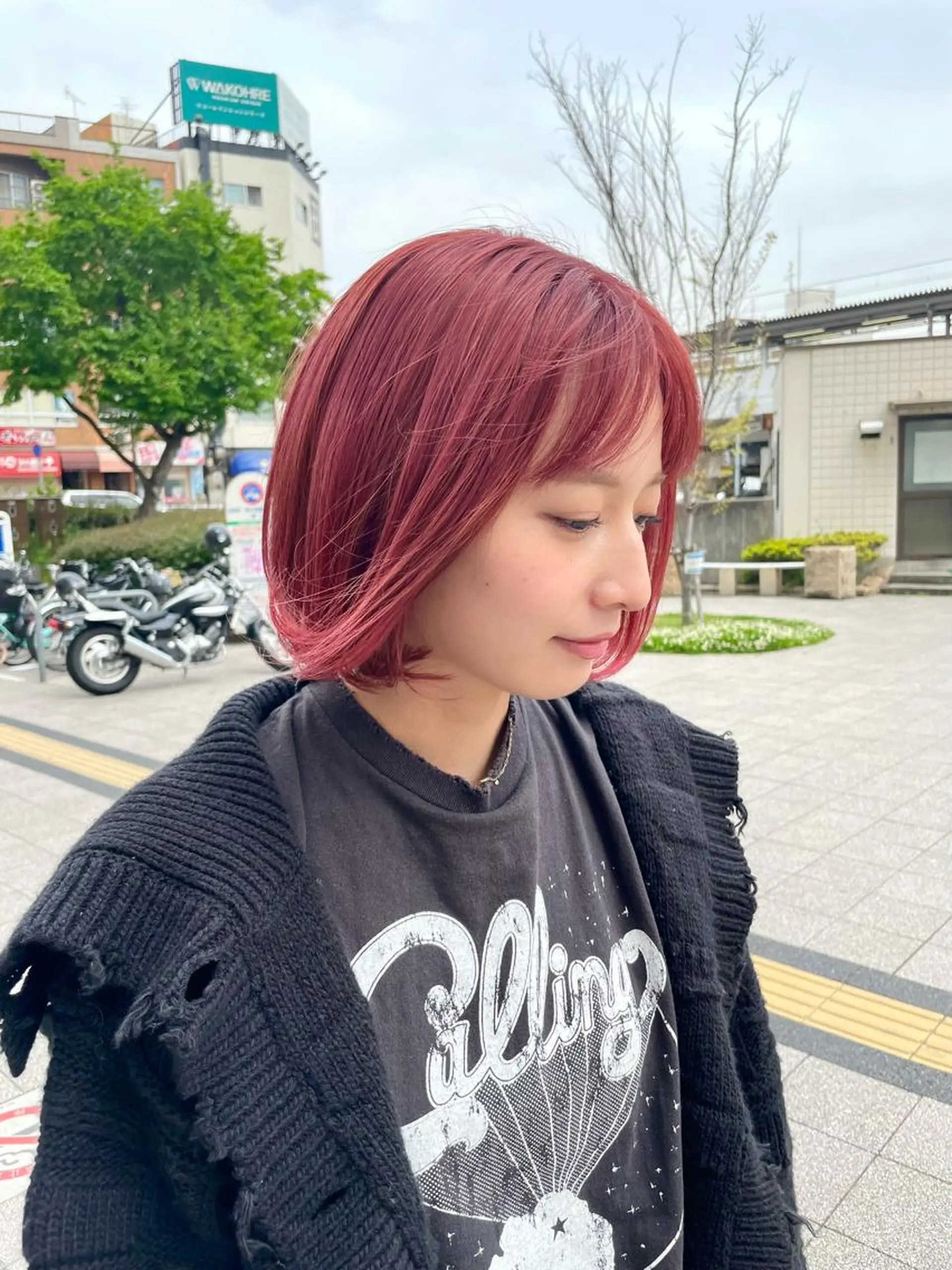 ショート カラー ピンクカラー カラー/髪質改善 レイヤー/vagueのヘアスタイル