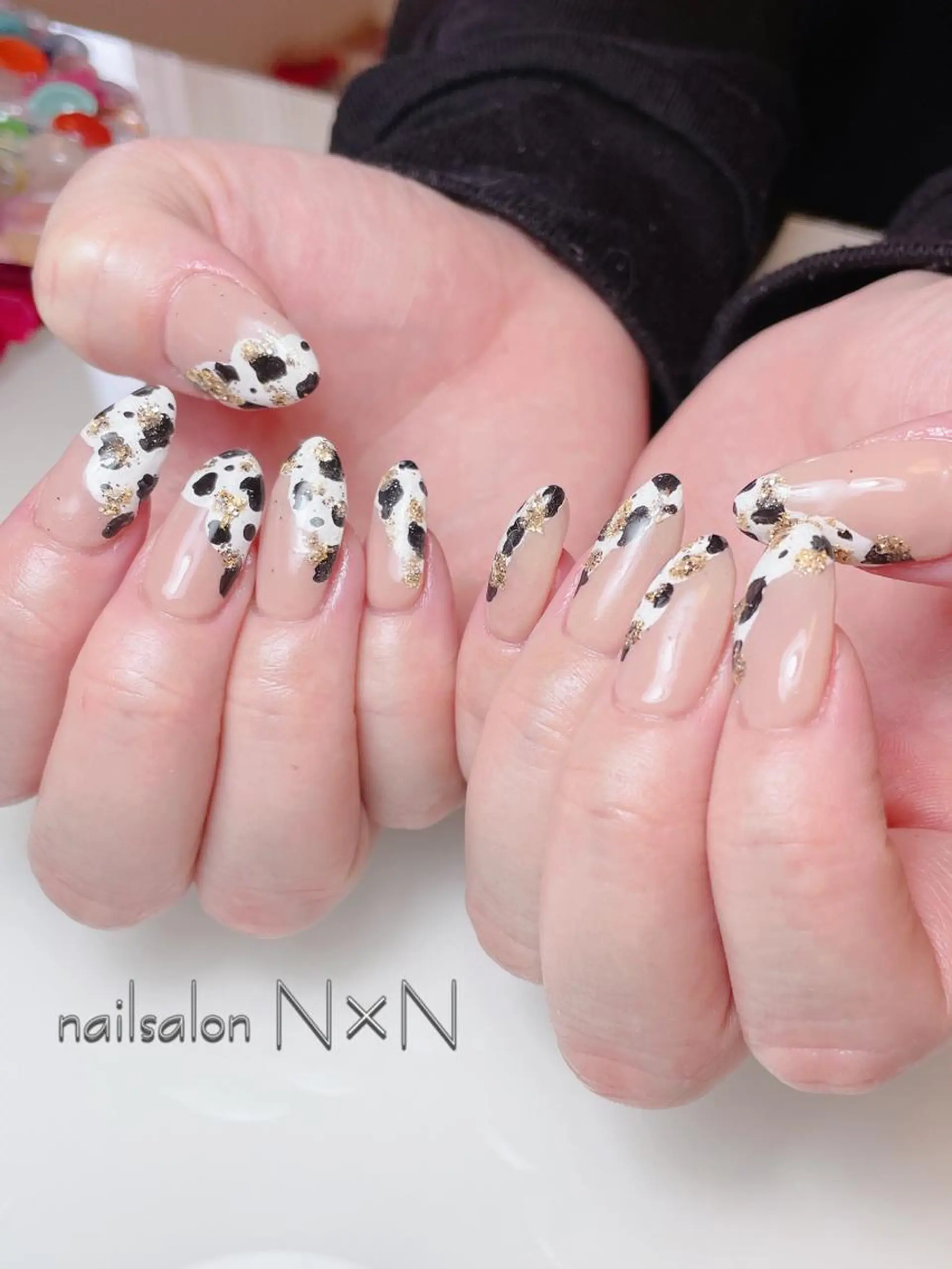 ネイル 長さ出し ジェルネイル ミラーネイル 持ち込み ニュアンスネイル nail salon N×Nのネイルデザイン