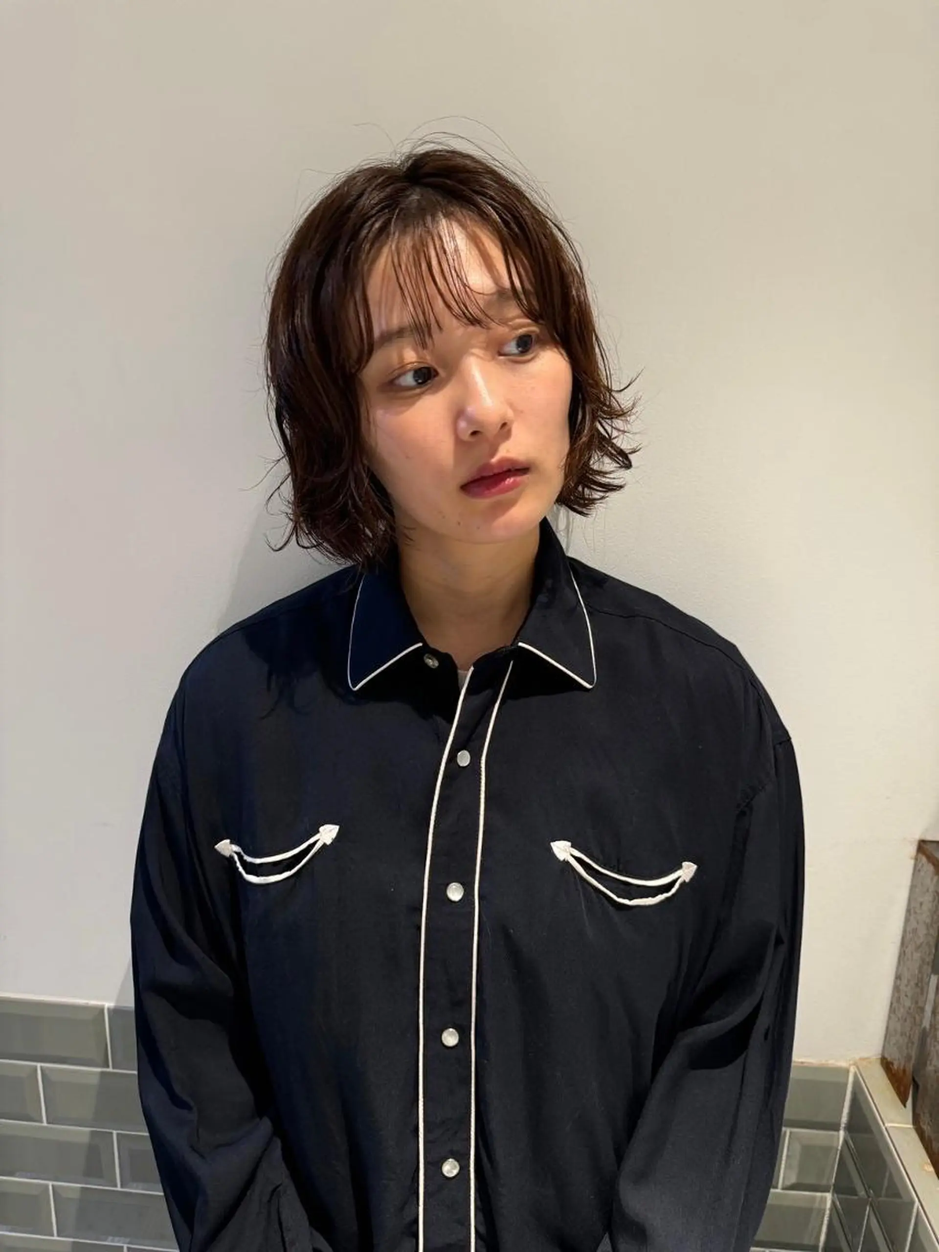 ショート カラー パーマ ショートボブ アディクシーカラー ブリーチ ケアブリーチ デザインカラー カット ヘアカラー トリートメント CEINE＋ officialのヘアスタイル