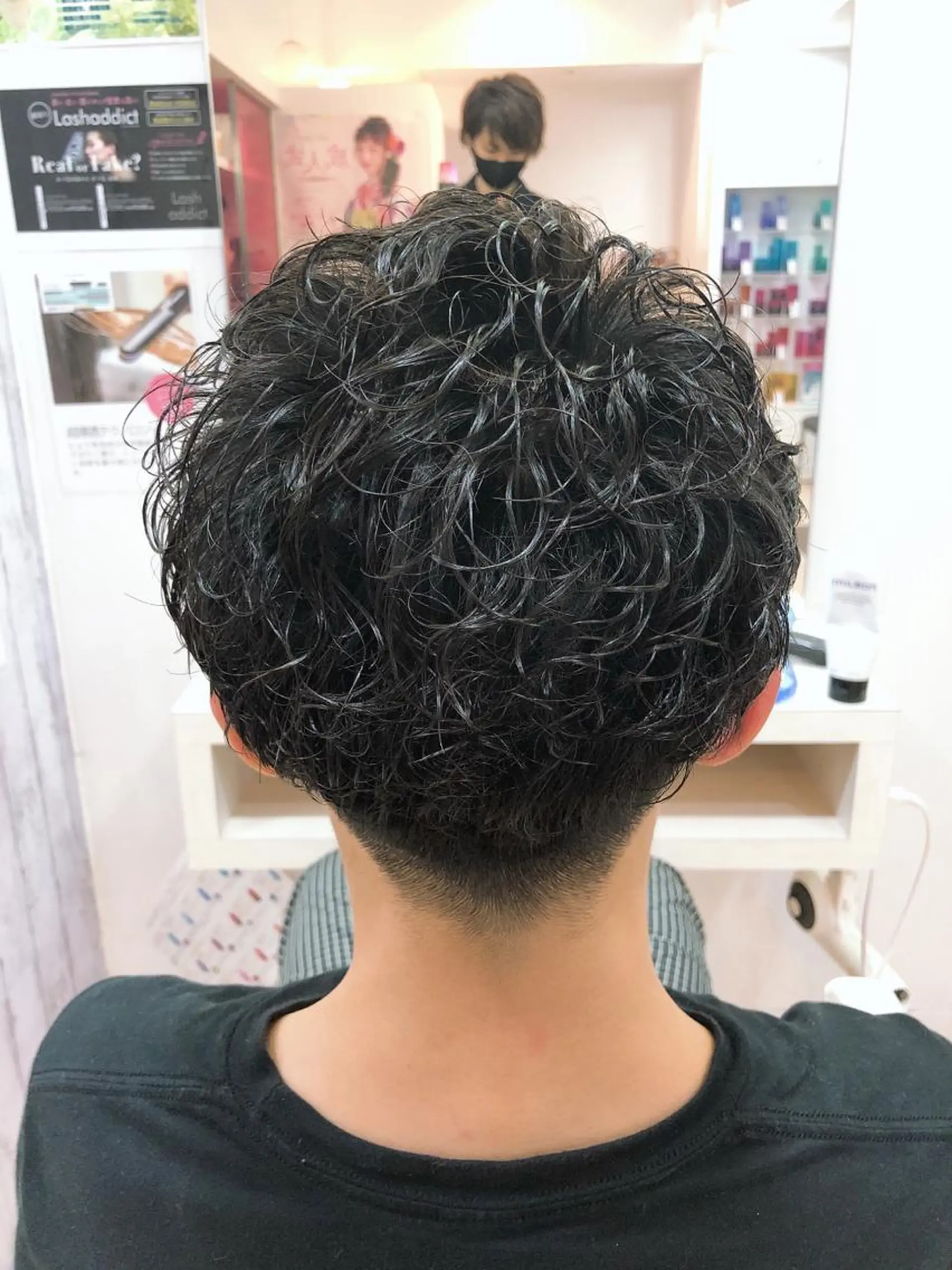 ショート パーマ メンズ 髪質改善× ハイライト溝江のヘアスタイル
