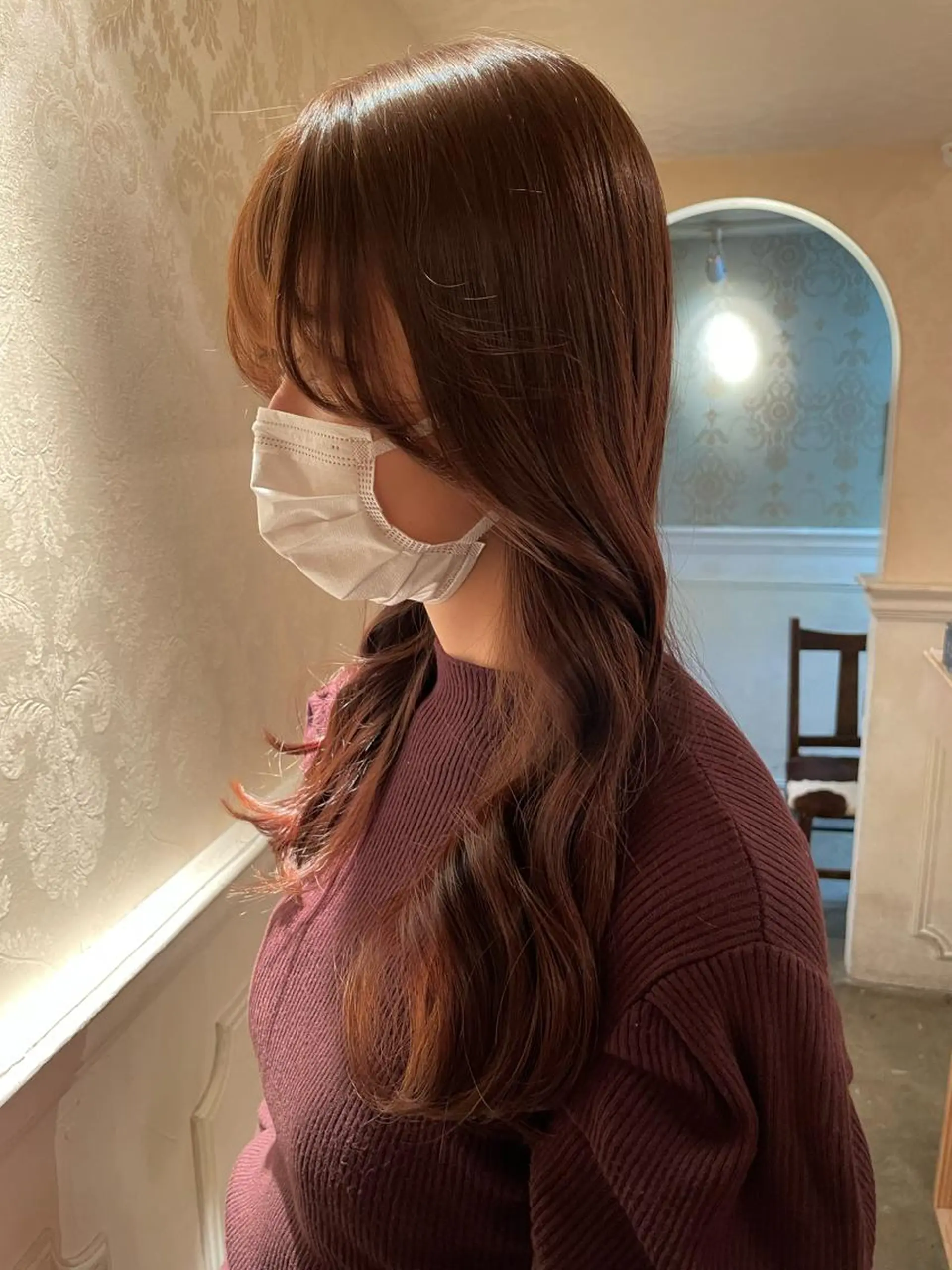 ロング カラー 顔周りカット ヨシンモリ 韓国風ヘア 韓国風カット/ 髪質改善 黒崎のヘアスタイル