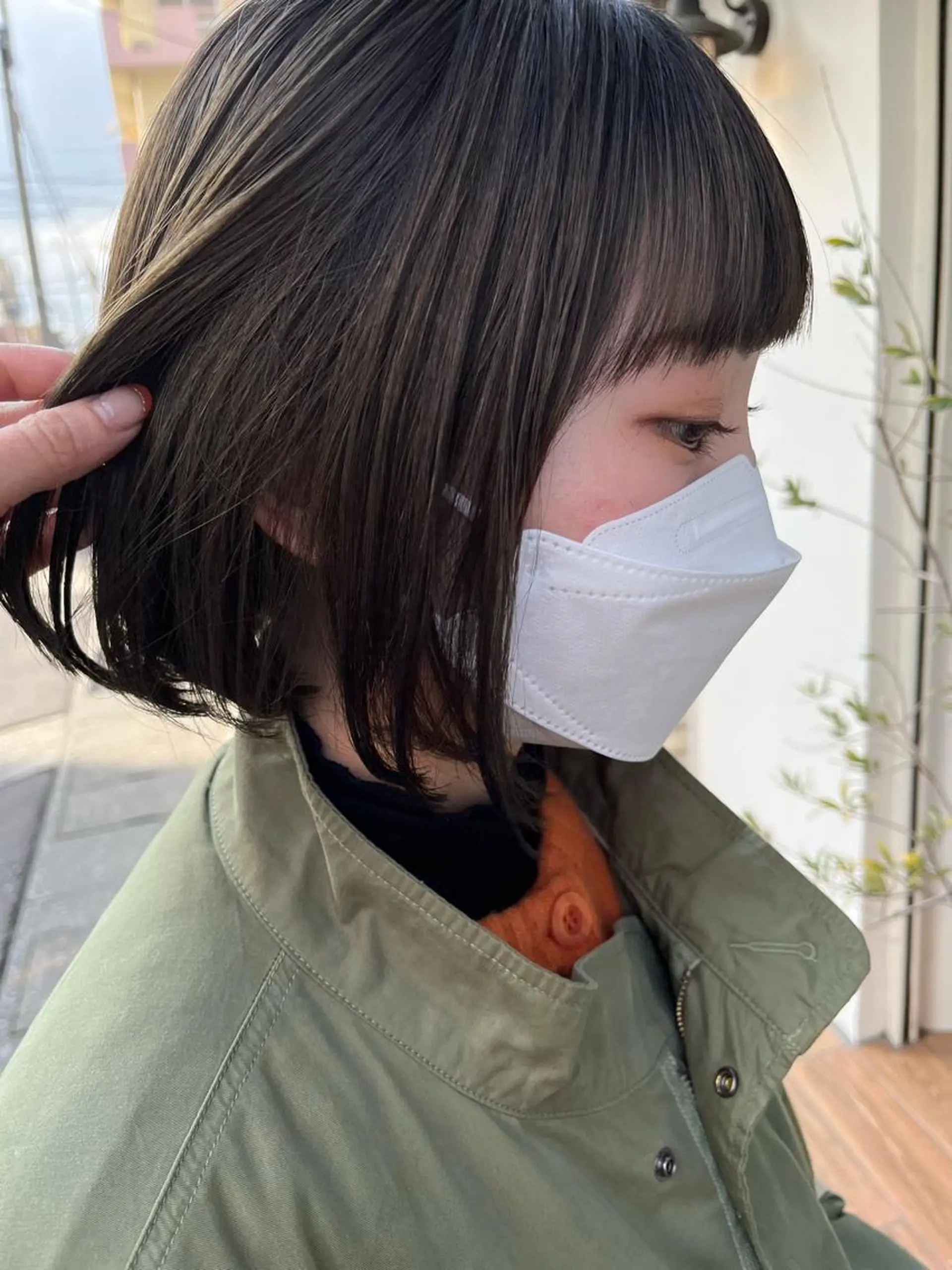 ミディアム カット ヘアカラー トリートメント ボブ/暖色/透明 感カラー/Sachiのヘアスタイル