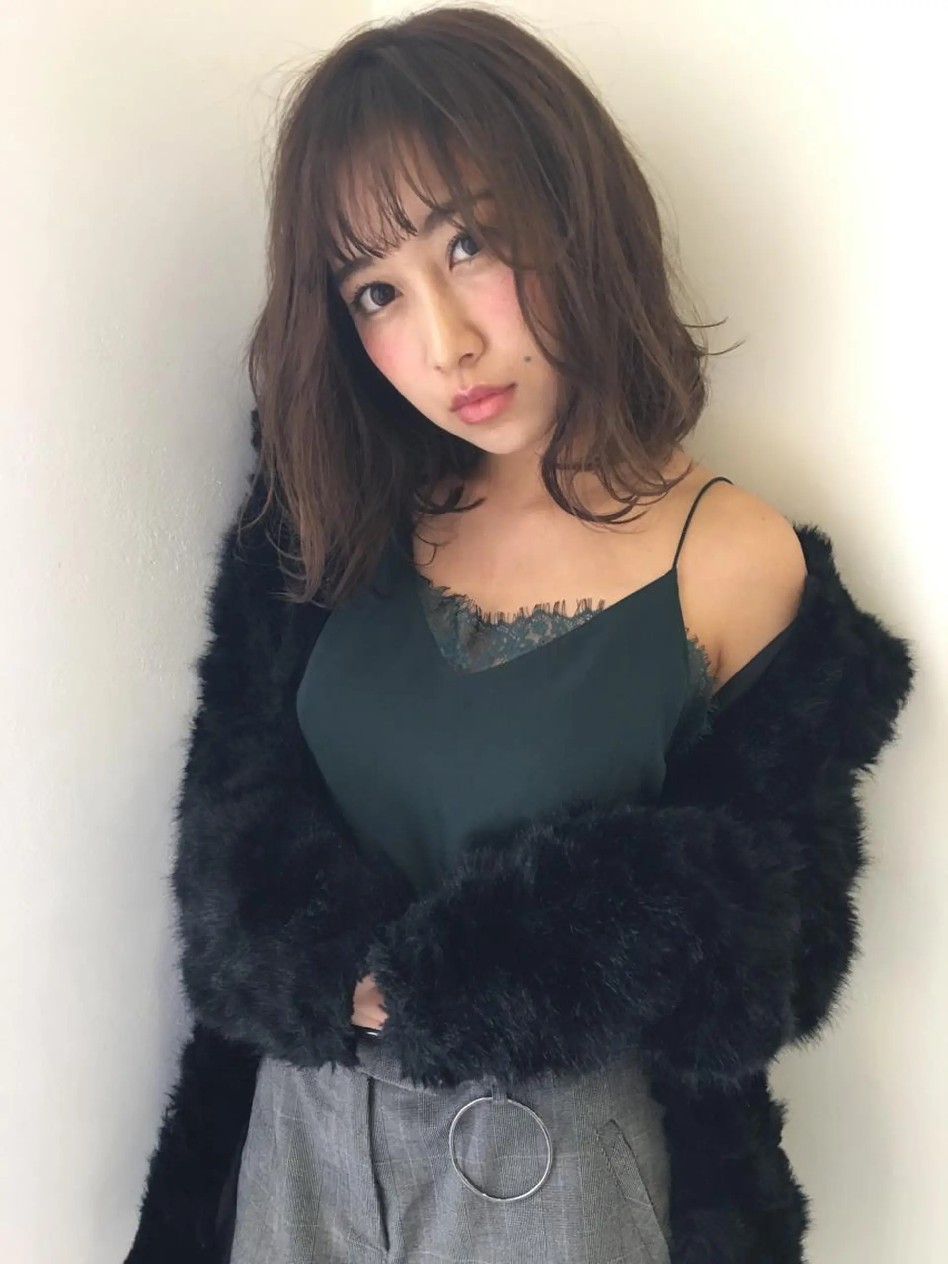 ミディアム カラー ヘアカラー トリートメント 店長/mao/ 前髪/顔周りカットのヘアスタイル