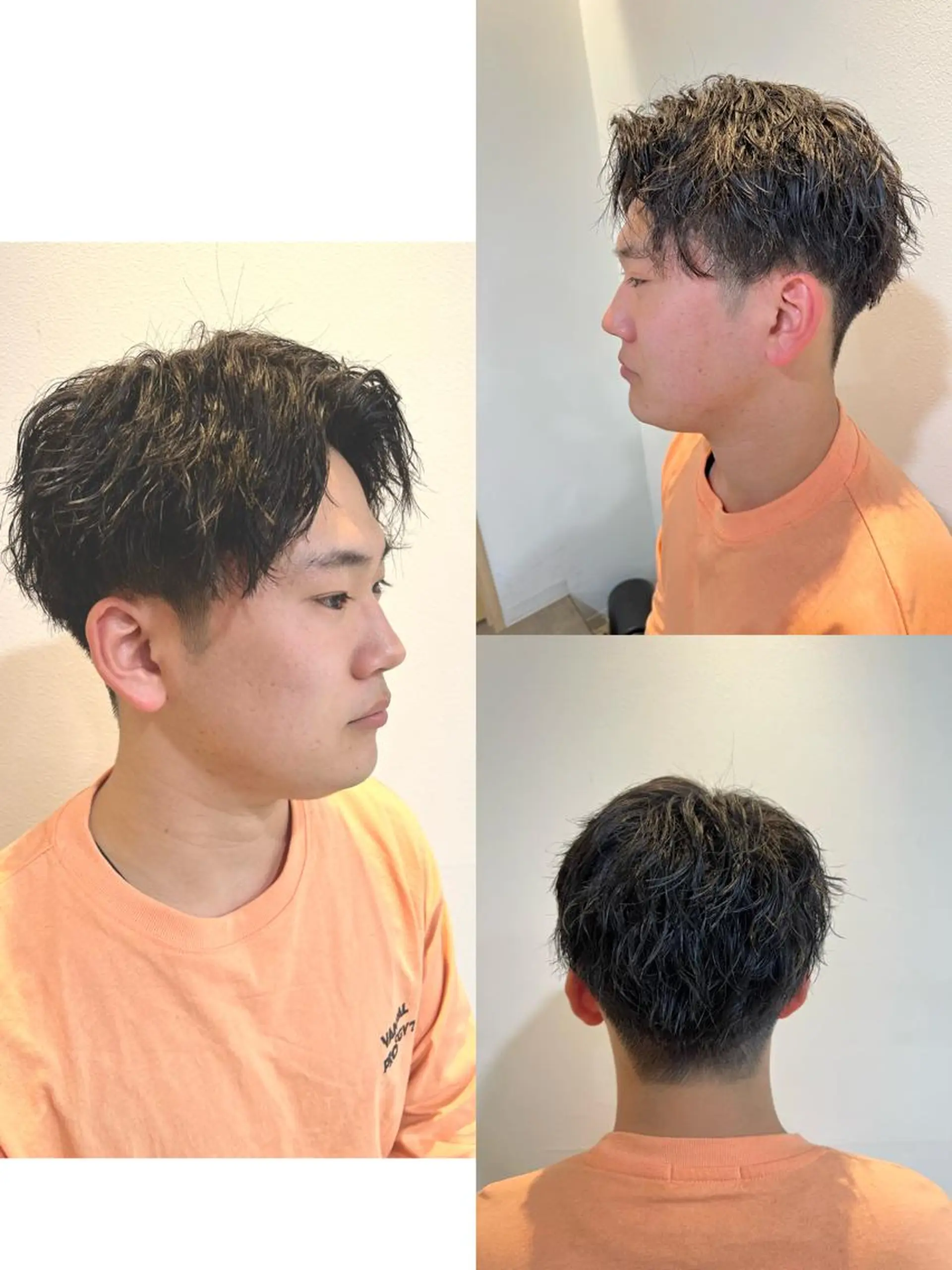 パーマ メンズ 心斎橋バレイヤージュ 小林勝貴のヘアスタイル