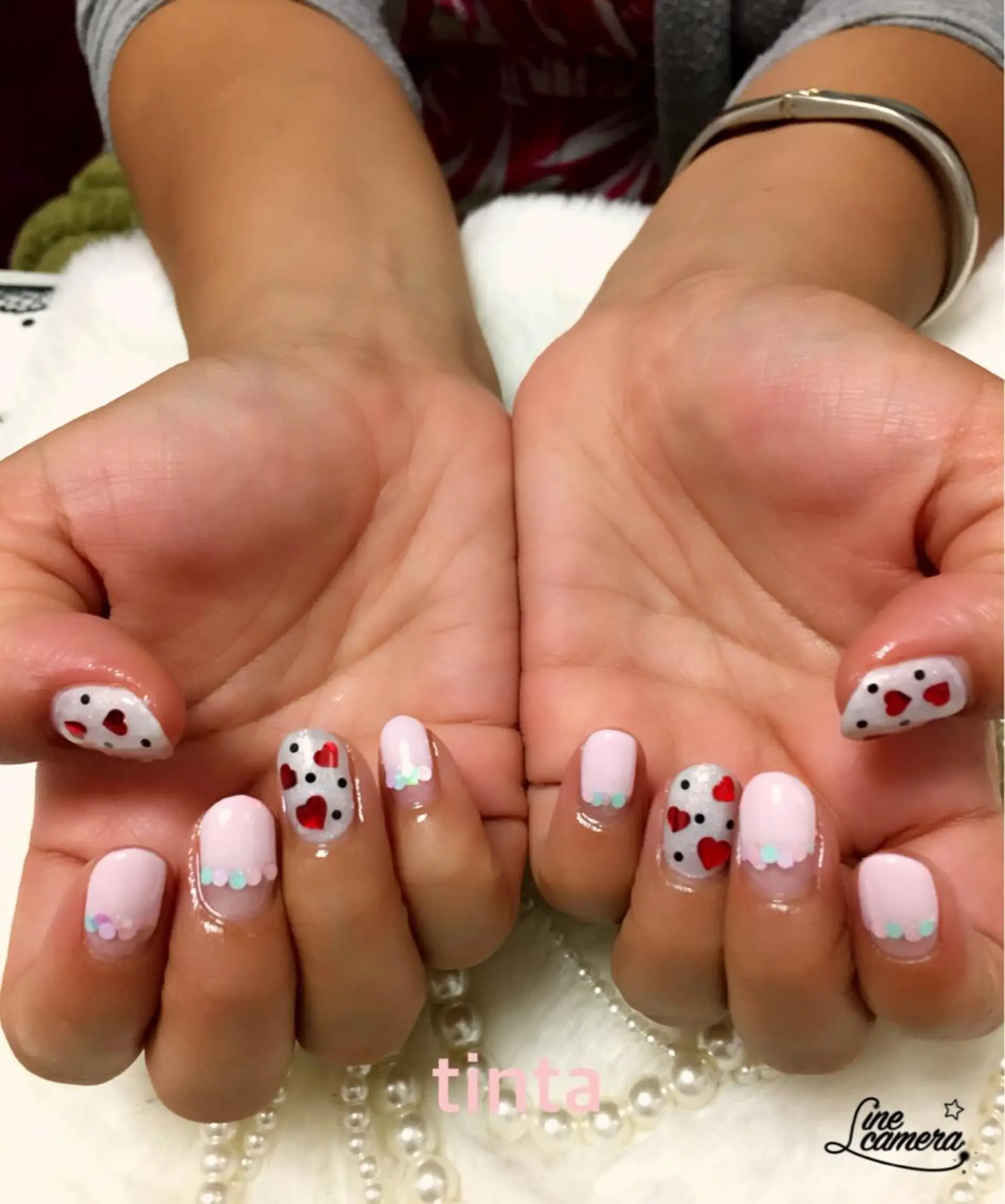 ネイル ハート 赤色 ネイルサロン ティンタ所属・馬場 典子のネイルデザイン