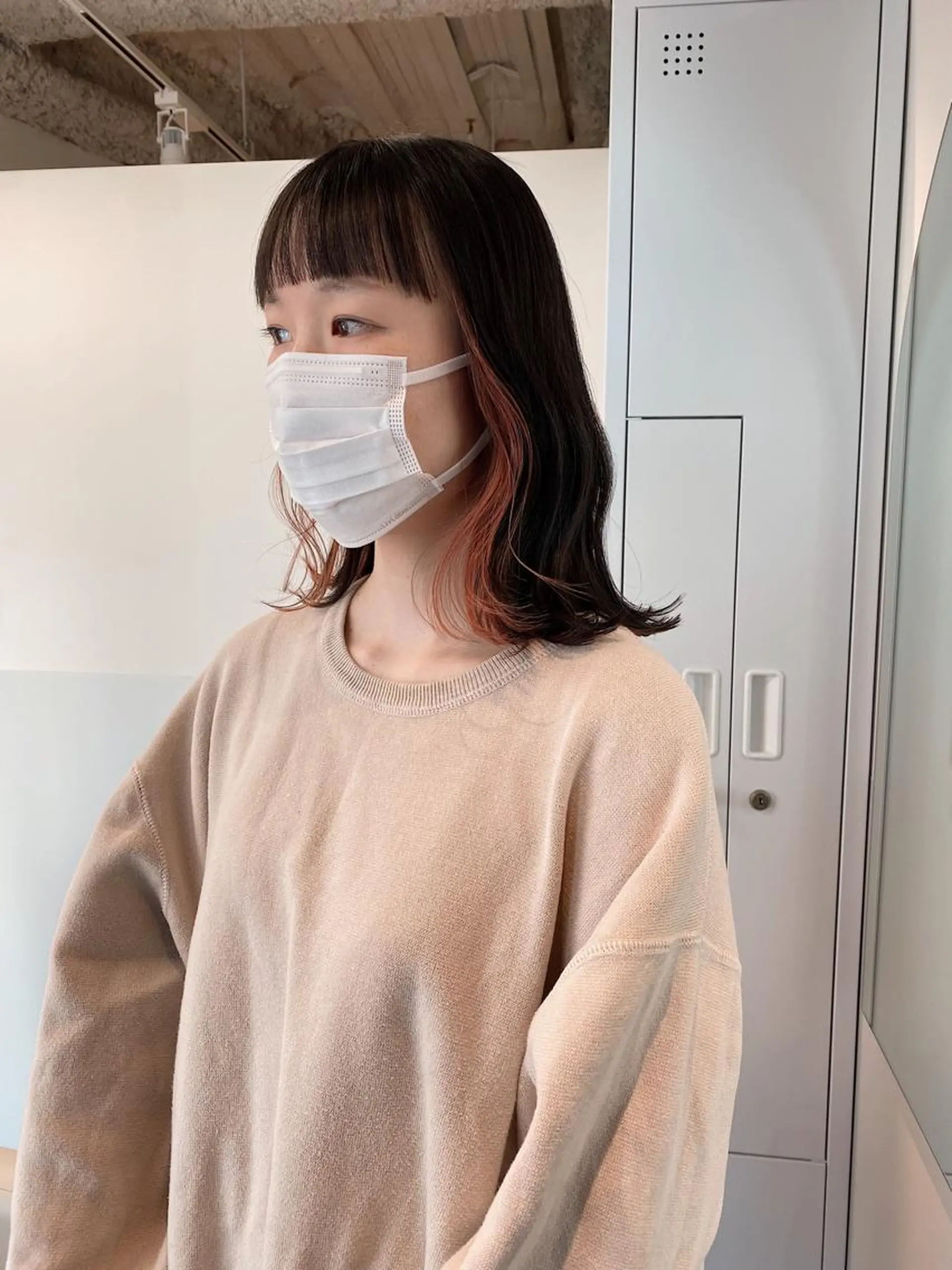 ミディアム カラー ヘアアレンジ インナーカラー ブリーチなしカラー/ 髪質改善/寺門束のヘアスタイル