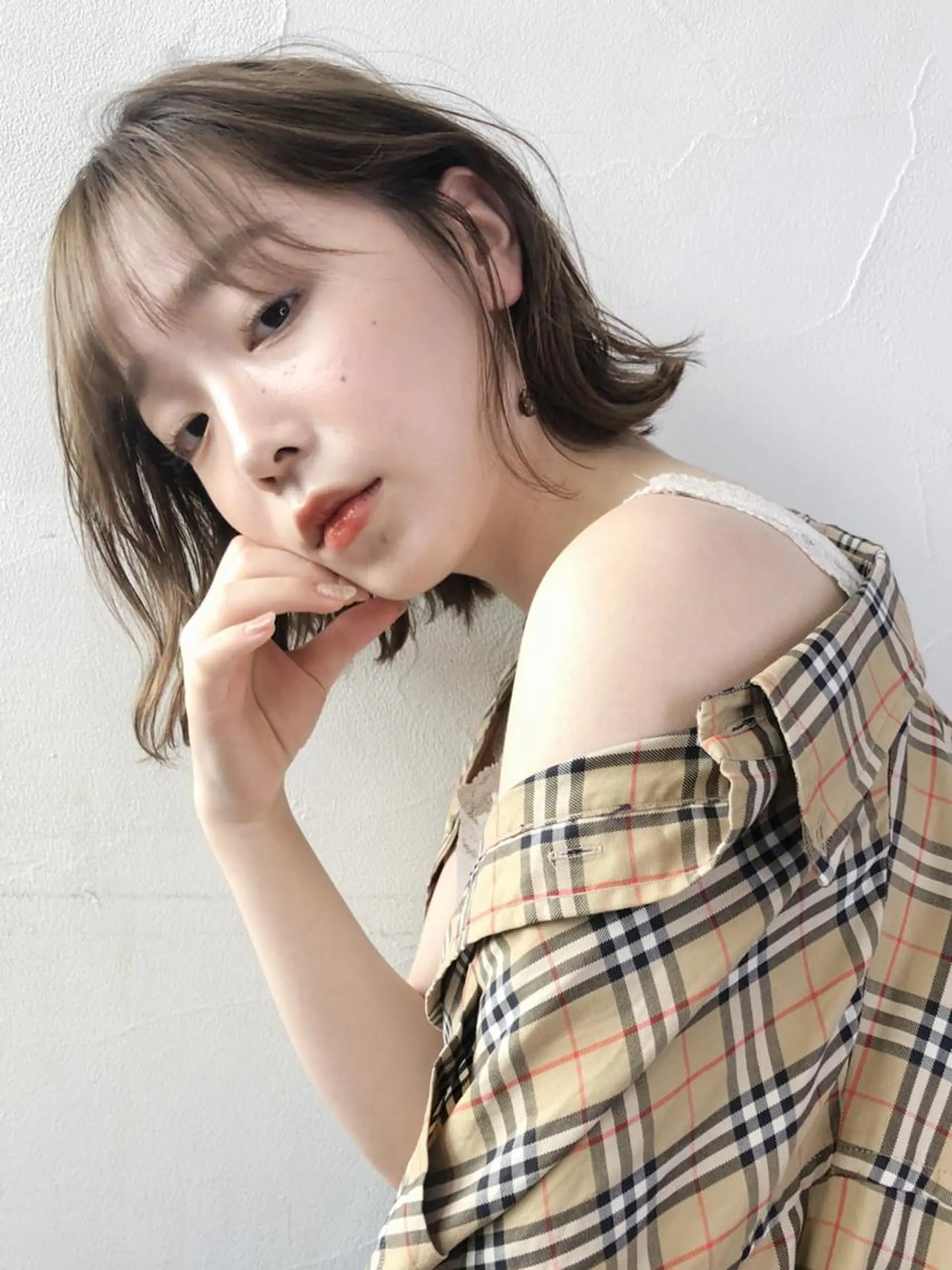 ミディアム パーマ ヘアアレンジ カラー ボブ 外ハネヘア ITbyALBUM 中野店のヘアスタイル